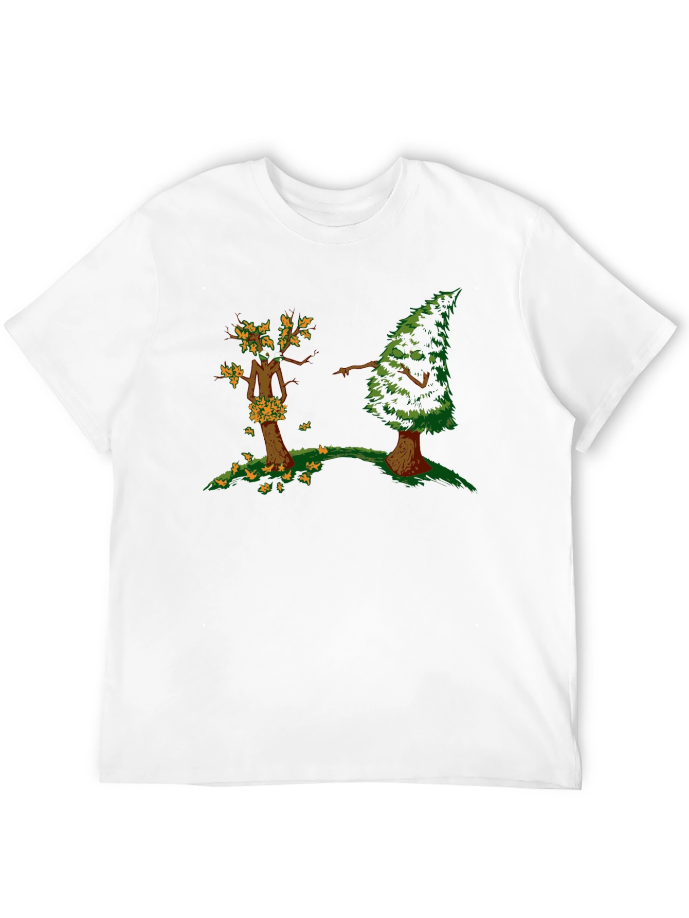 Funny Tree Cartoon Black T-Shirt - 12
