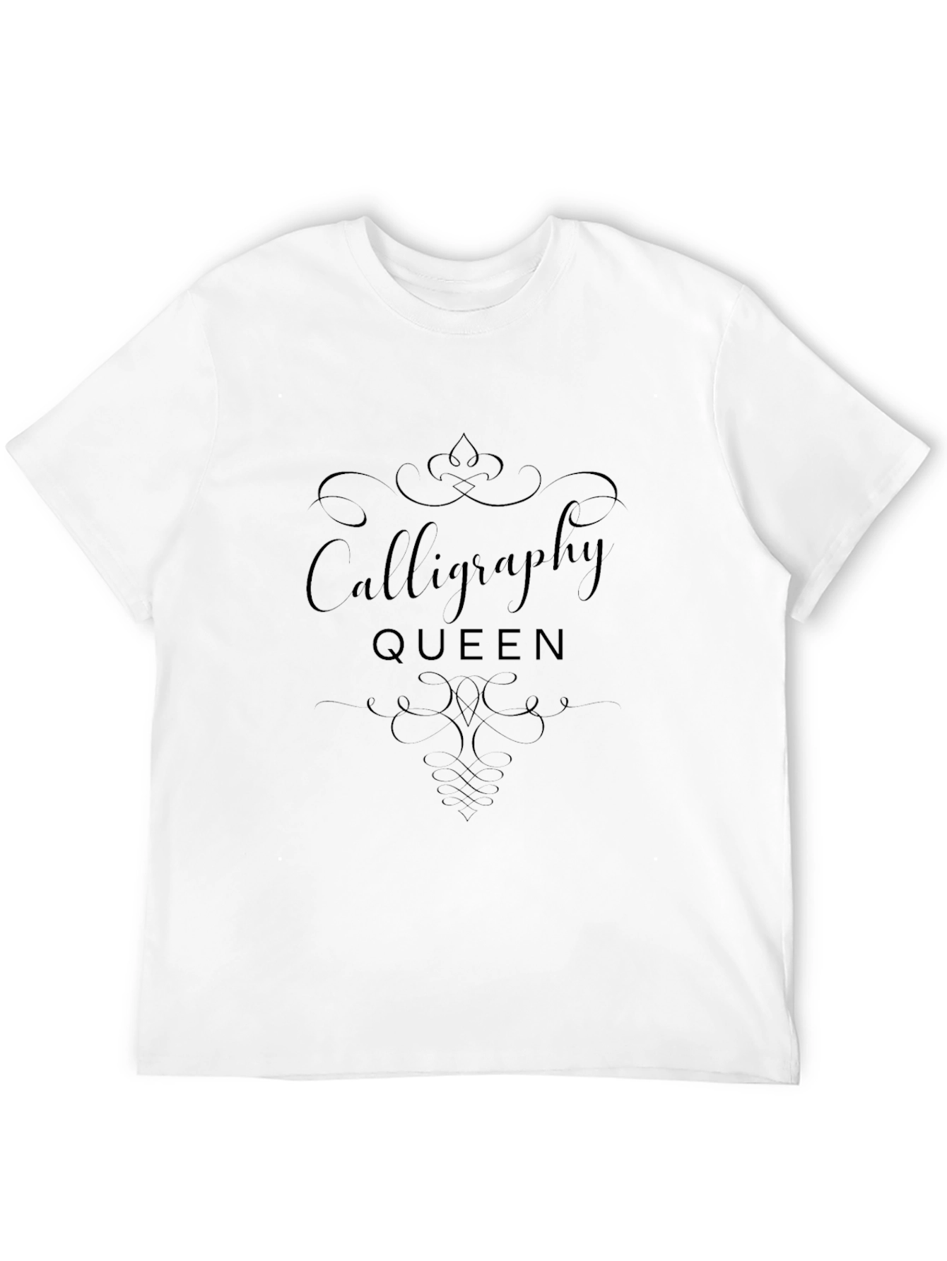 Black Calligraphy Queen Black T-Shirt view 12
