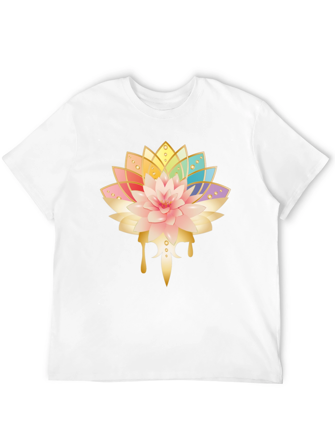 Black Lotus Flower Graphic Black T-Shirt view 12