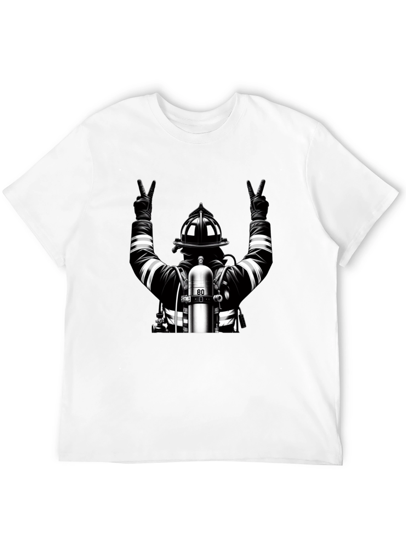 Black Firefighter 'Peace' Graphic Tee - Black view 12