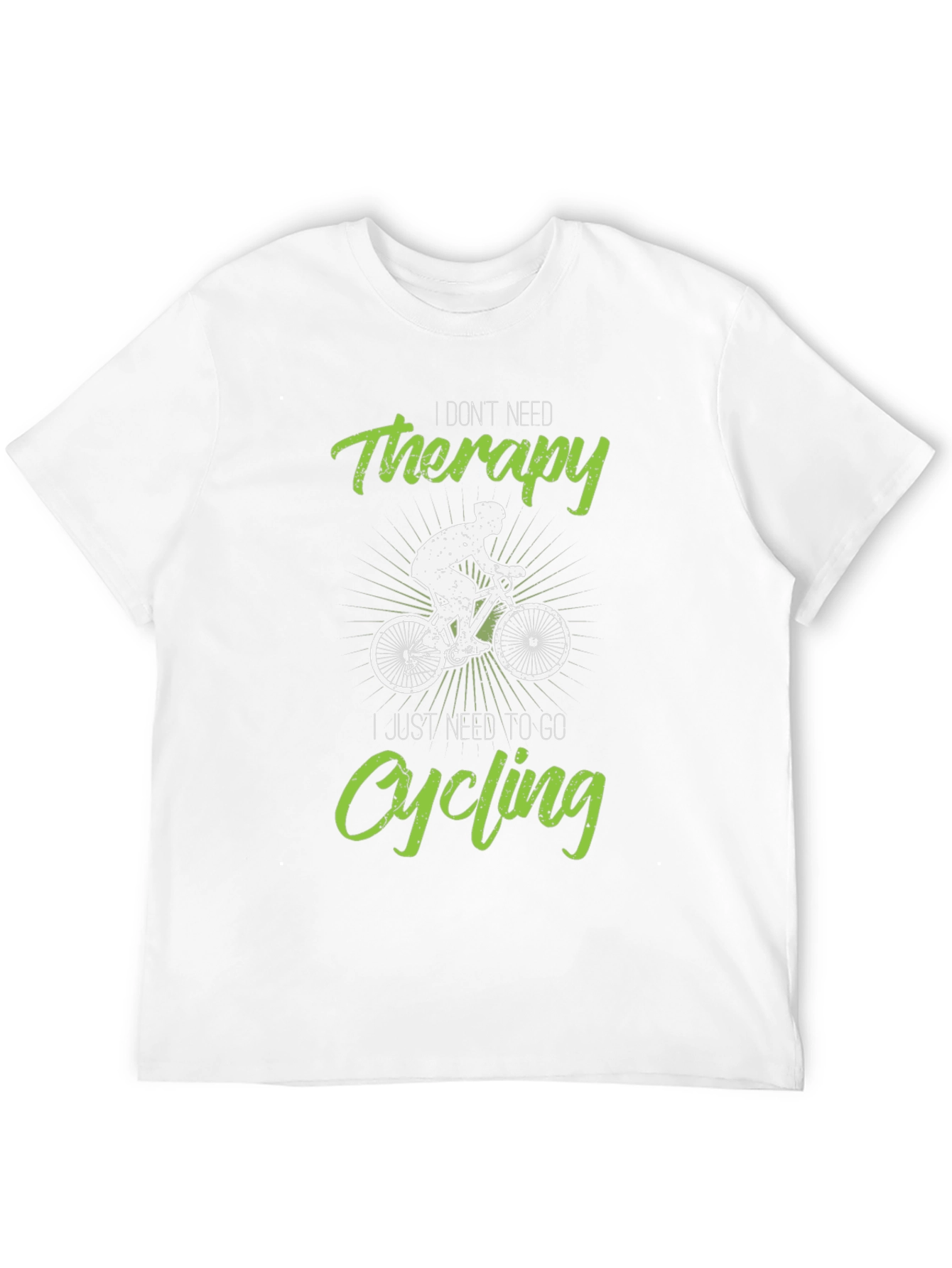 Black Cycling Therapy T-Shirt - Funny Biker Tee view 12