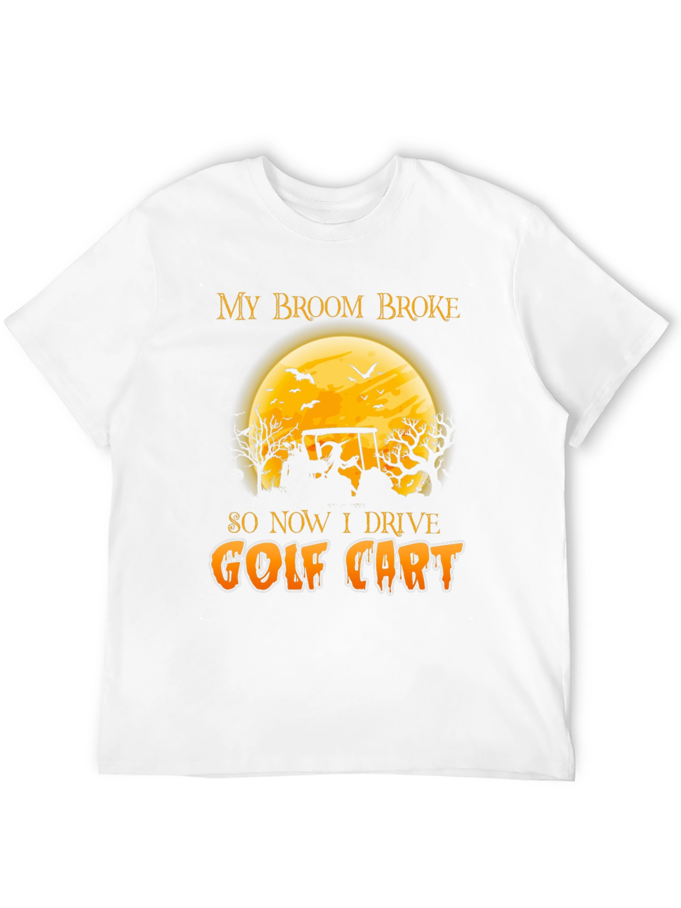 Black Halloween Witch Golf Cart T-Shirt - Funny Fall Tee view 12