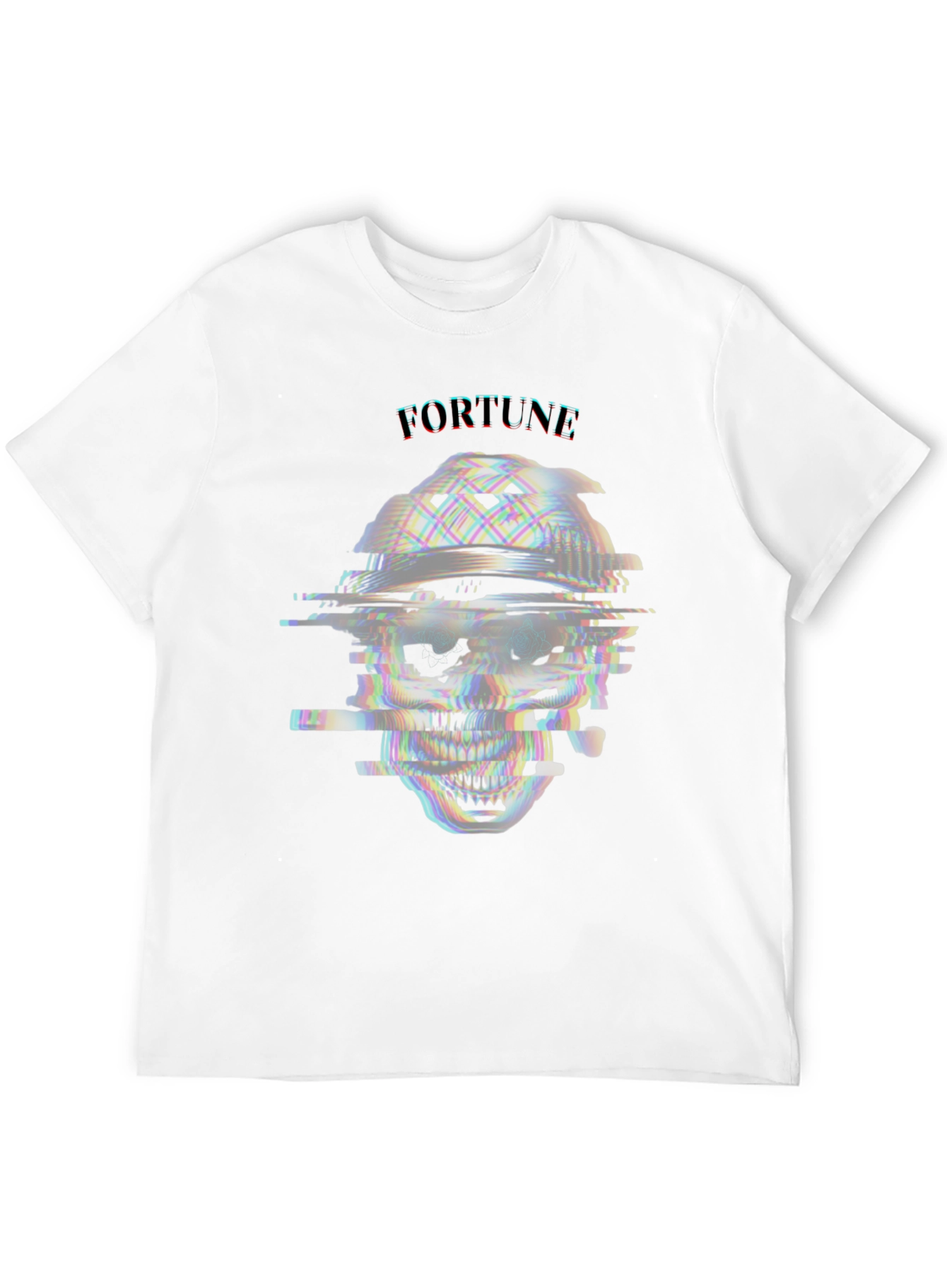 Black Glitch Skull T-Shirt - Fortune Tee view 12