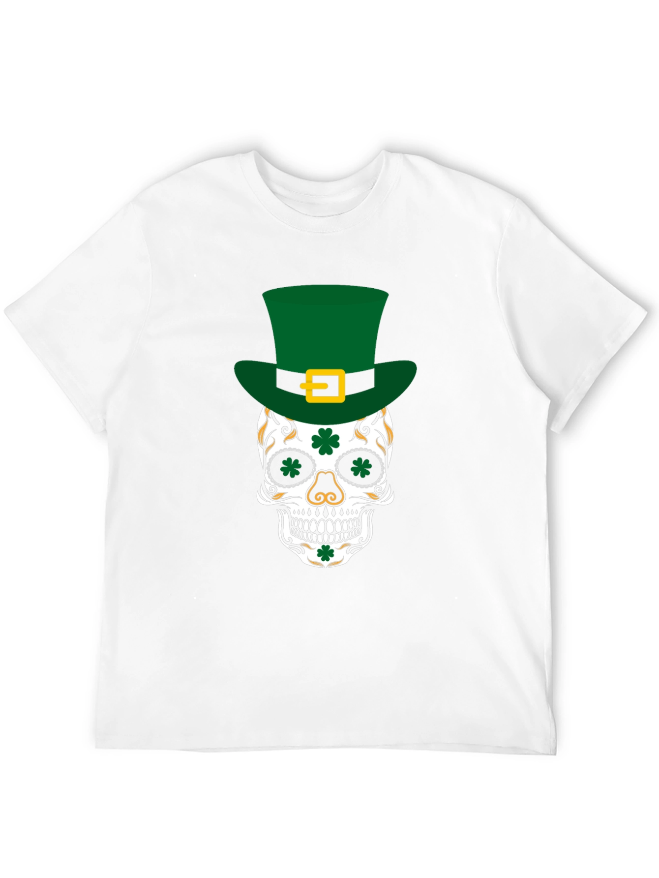 Black Lucky Skull St. Patrick's Day T-Shirt view 12