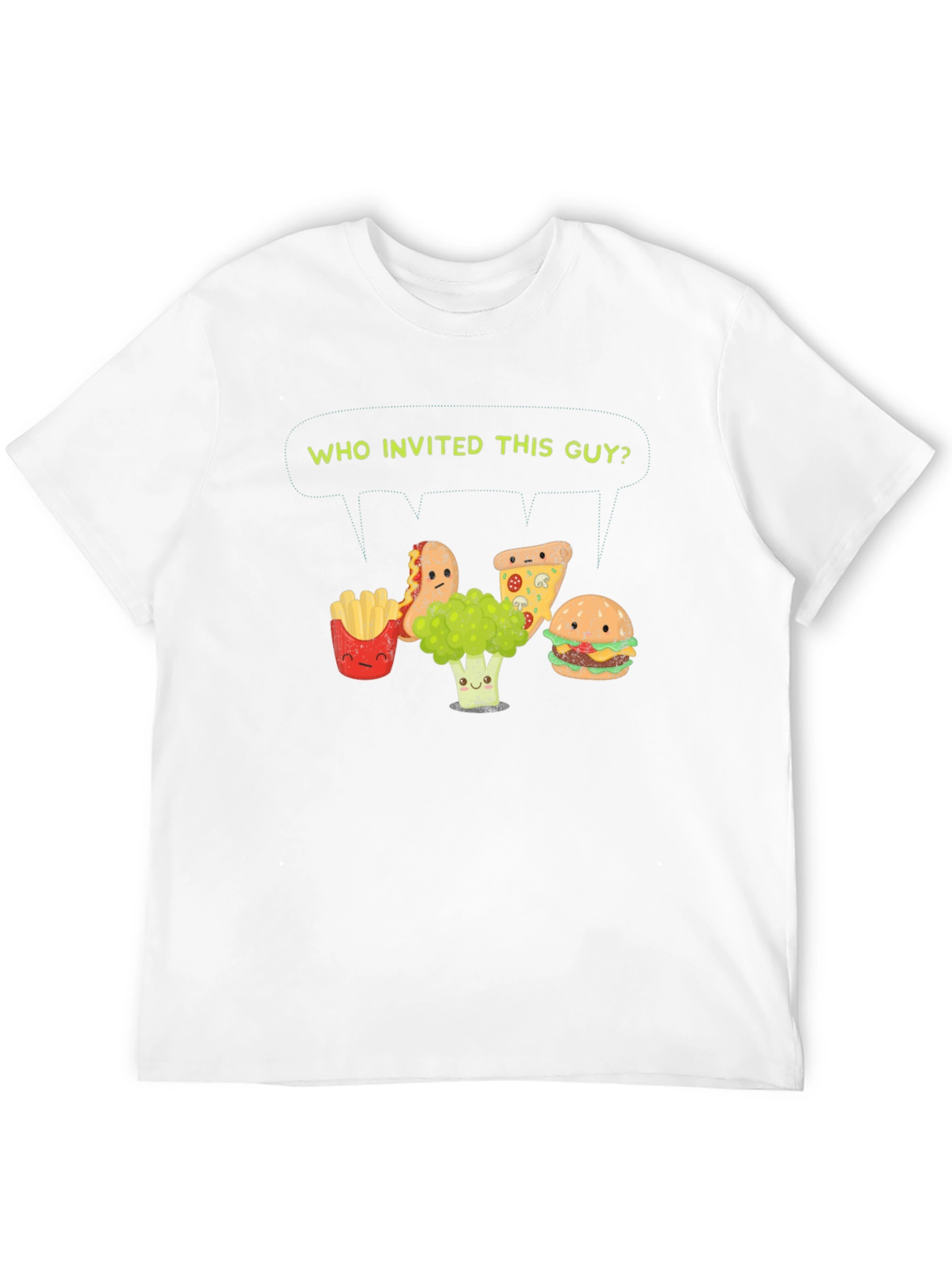 Black Funny Broccoli T-Shirt - Who Invited This Guy view 12