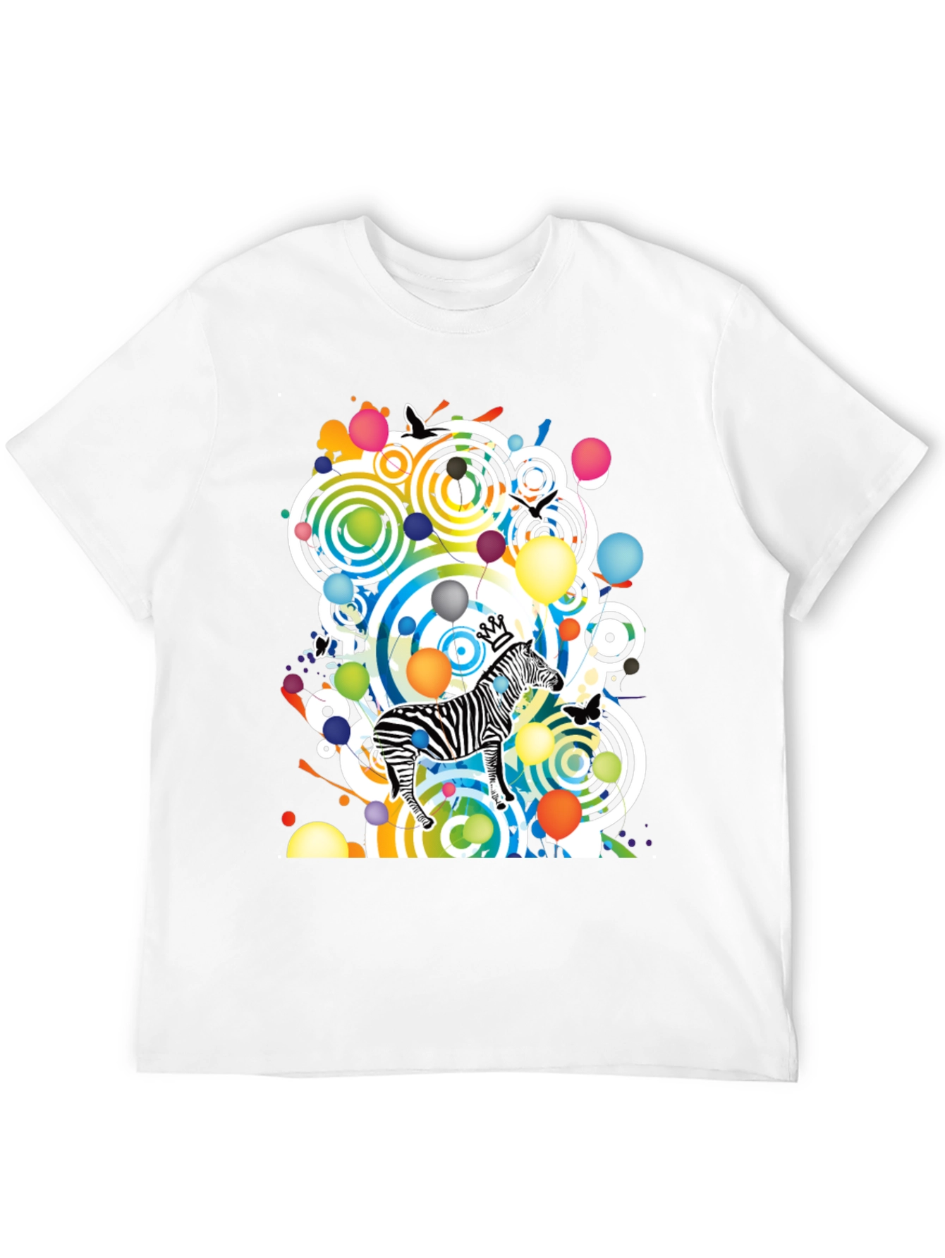 Black Funky Zebra Graphic Tee - Black Cotton T-Shirt view 12