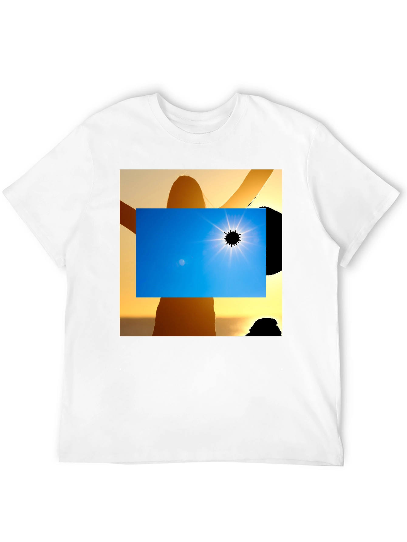 Black Solar Eclipse Graphic Tee - Black Cotton Shirt view 12