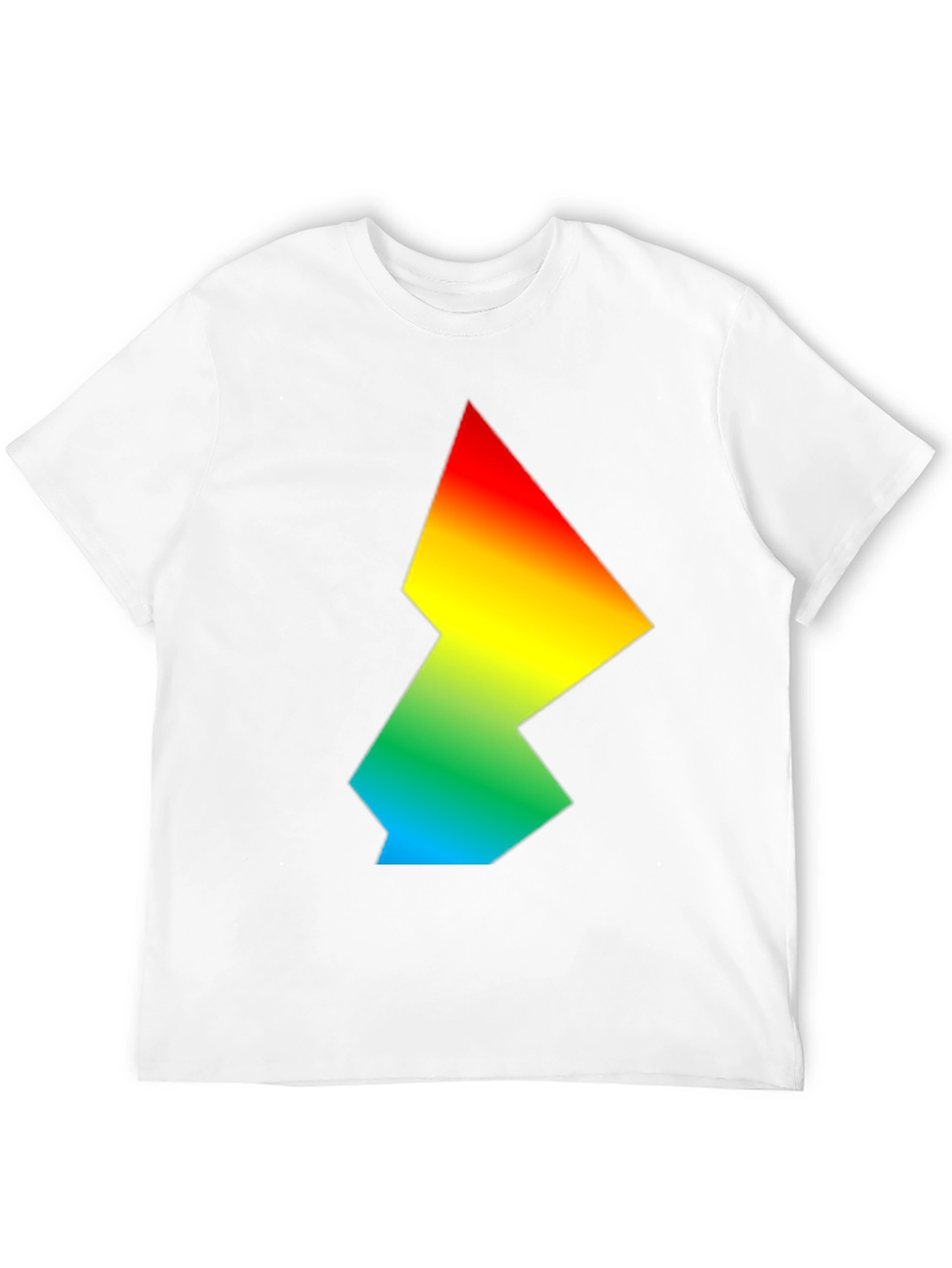 Black Rainbow Gradient Geometric Graphic Tee view 12