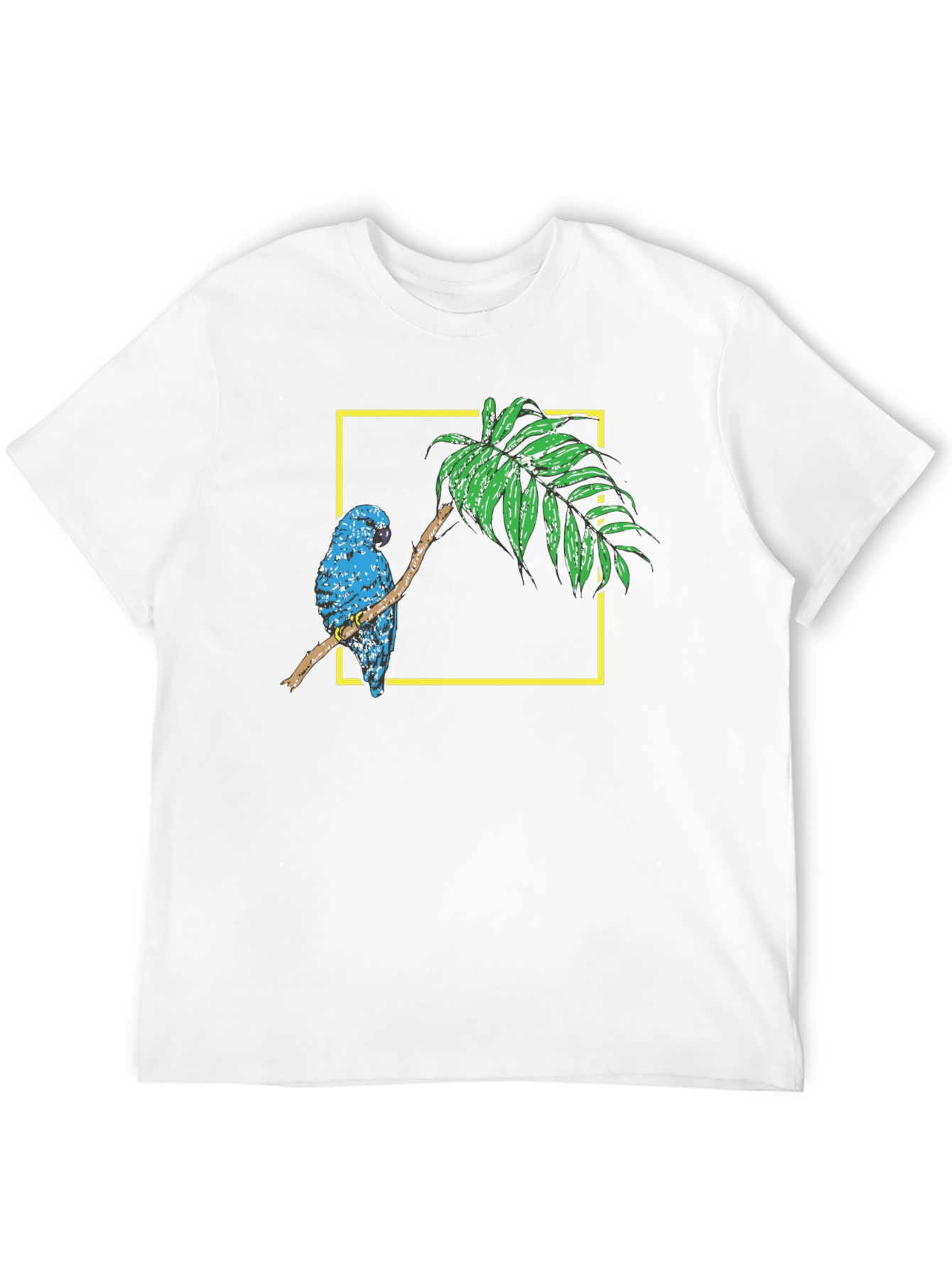Black Parrot on Branch Black Graphic Tee view 12