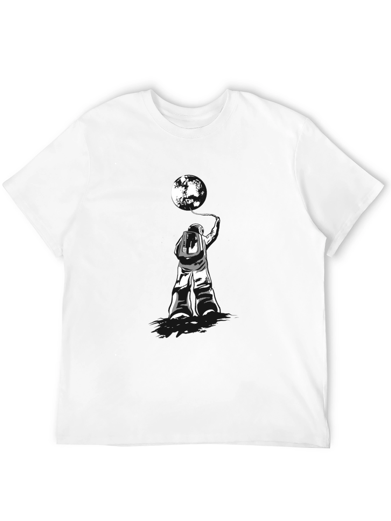 Black Astronaut Moon T-Shirt - Black Graphic Tee view 12