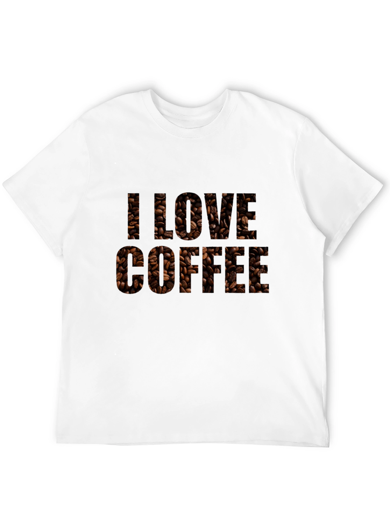 Black I Love Coffee Bean Print Black T-Shirt view 12
