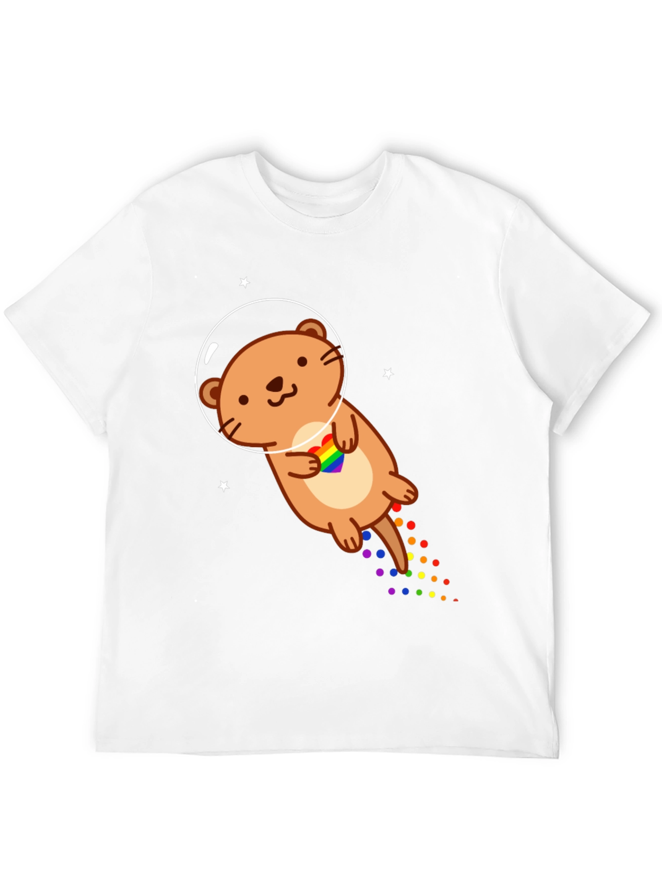 Black Space Otter LGBT Pride T-Shirt view 12