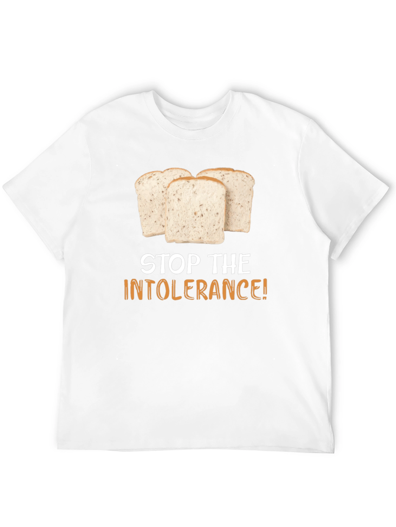 Stop the Intolerance Bread T-Shirt, Black Crew Neck, Short Sleeve - 12
