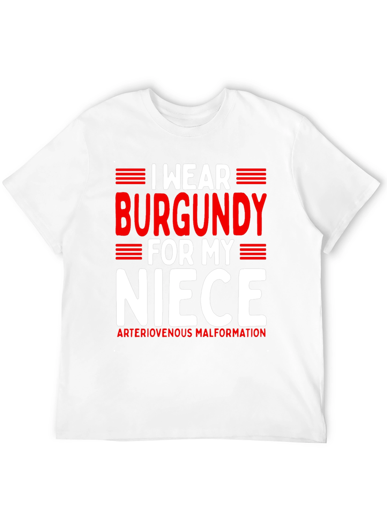 I Wear Burgundy For My Niece Awareness T-Shirt - 12