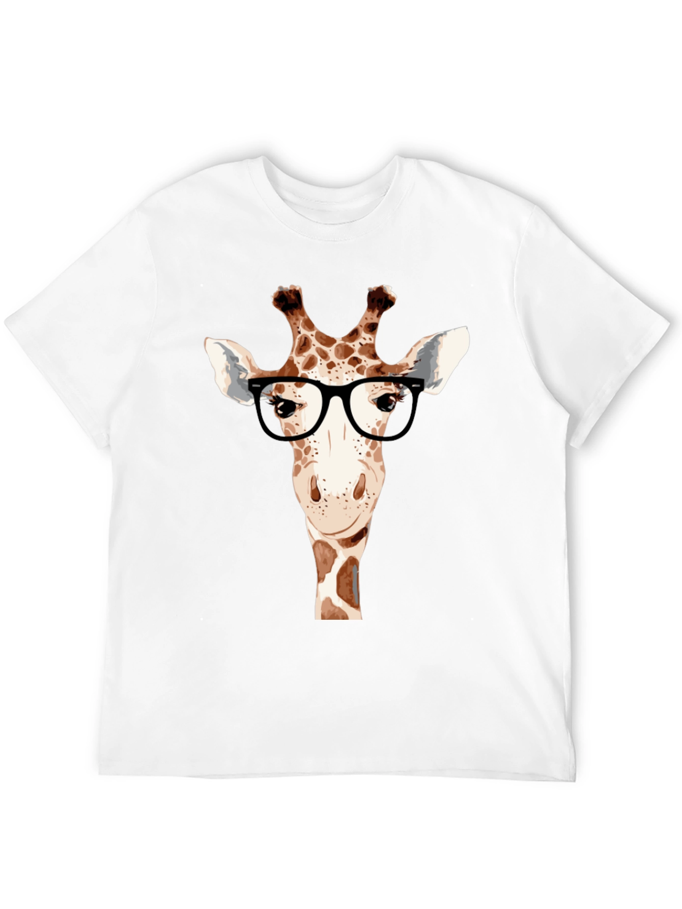 Black Giraffe with Glasses T-Shirt - Black view 12