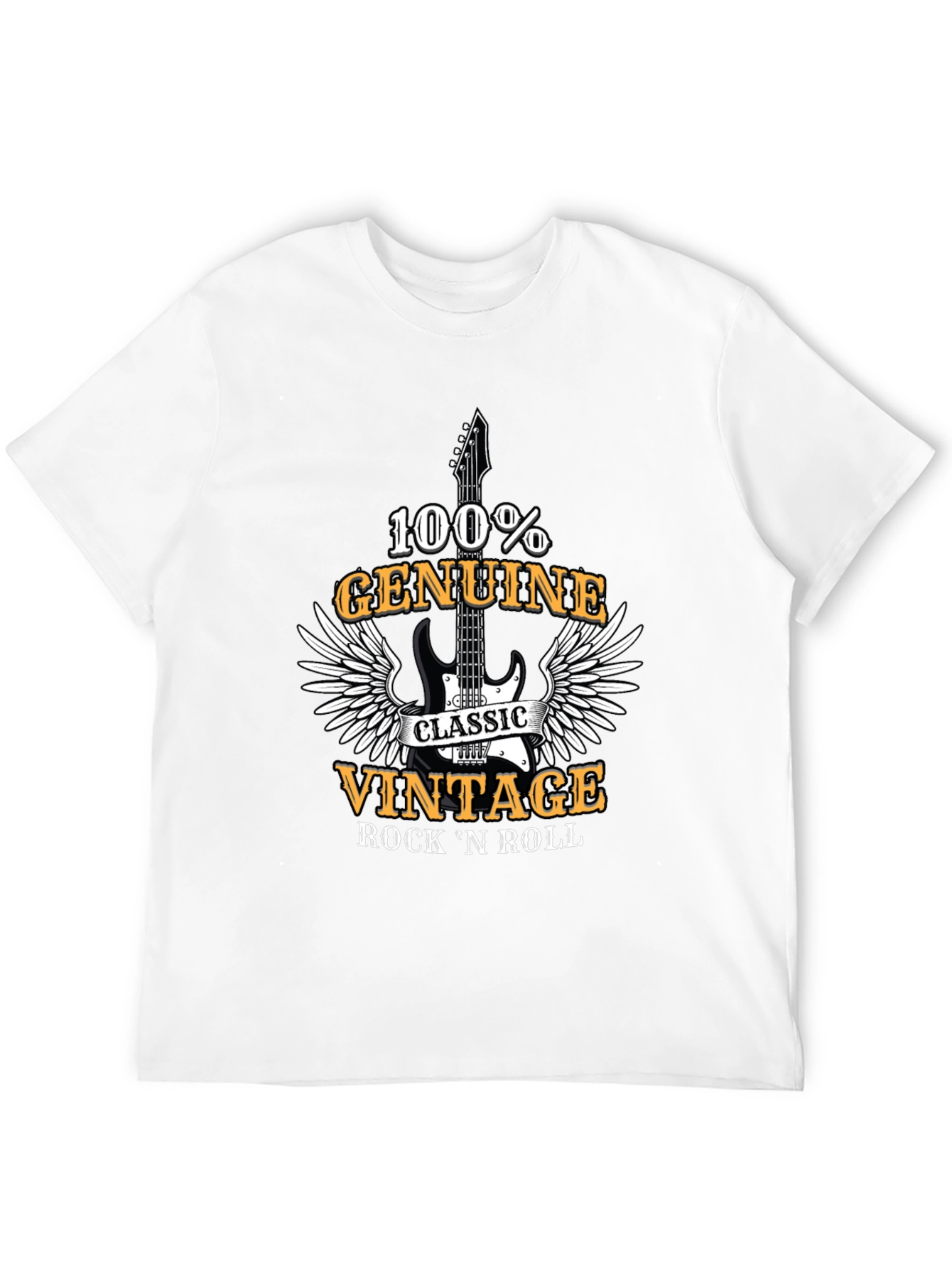 Black Vintage Rock 'n' Roll 100% Genuine T-Shirt view 12
