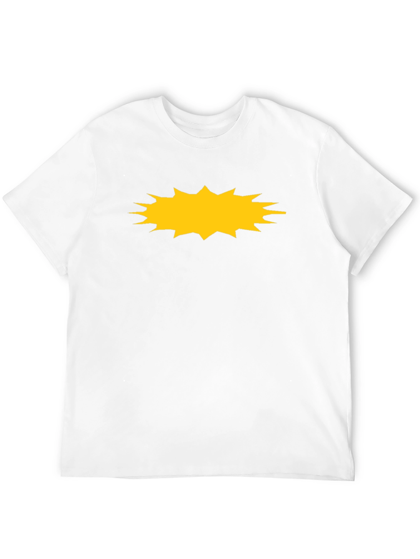 Black Men's Black T-Shirt with Yellow Burst Design view 12