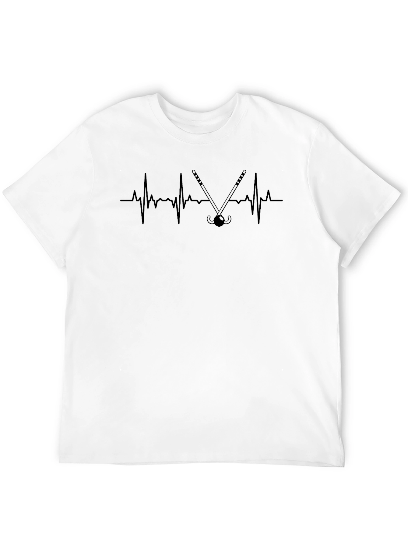 Black Hockey Heartbeat T-Shirt - Sporty Graphic Tee view 12