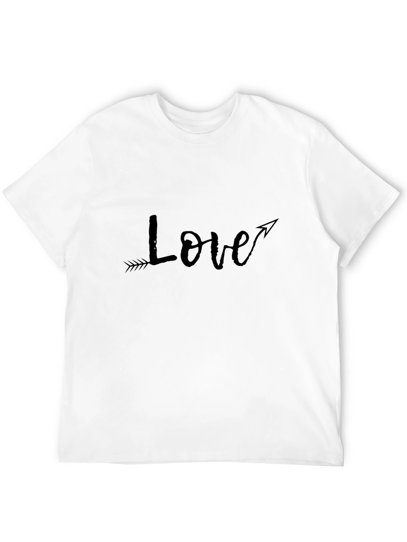 Black Love Arrow Graphic Tee - Black Cotton Casual Shirt view 12