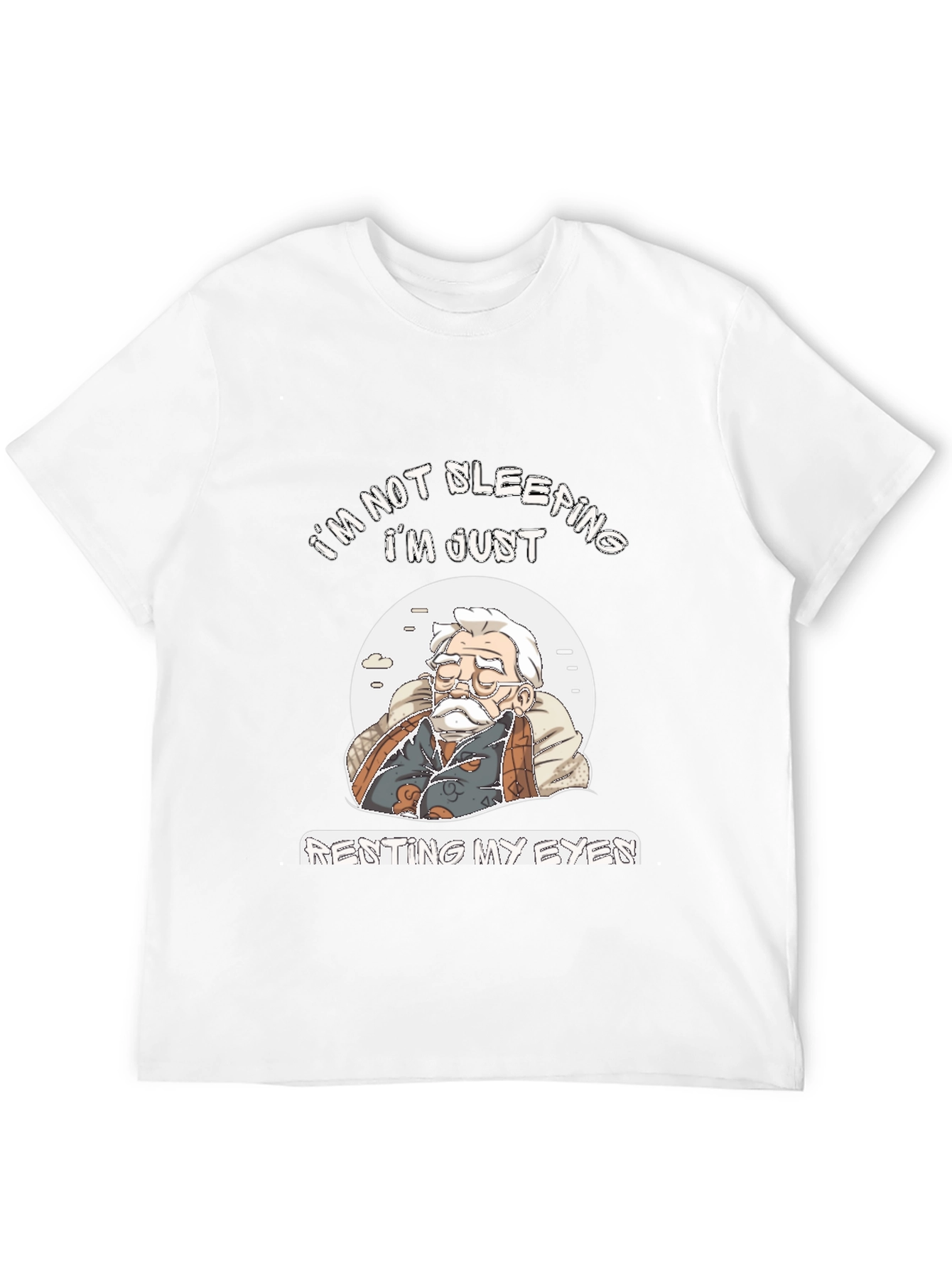 Black Funny "I'm Not Sleeping" Graphic T-Shirt view 12