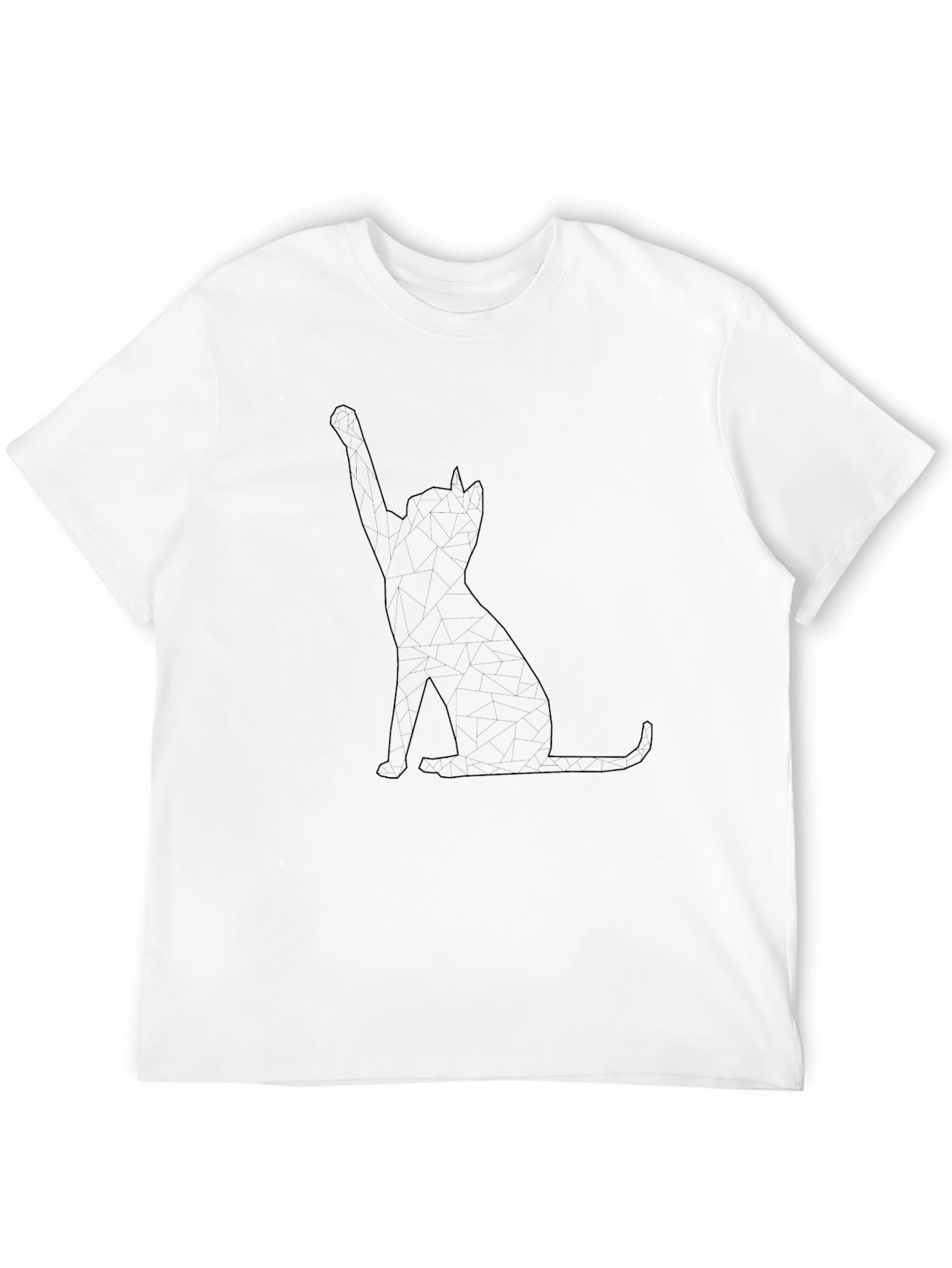 Black Men's Black Cat Silhouette Graphic Tee view 12