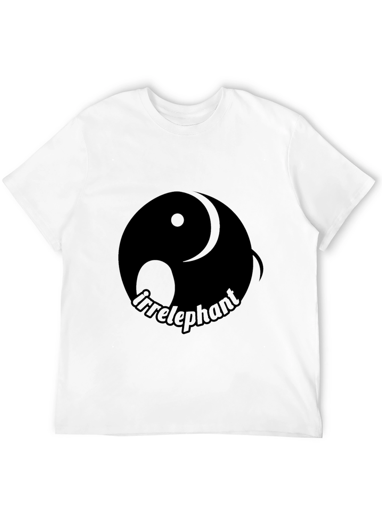 Black Irrelephant Yin Yang T-Shirt - Black view 12