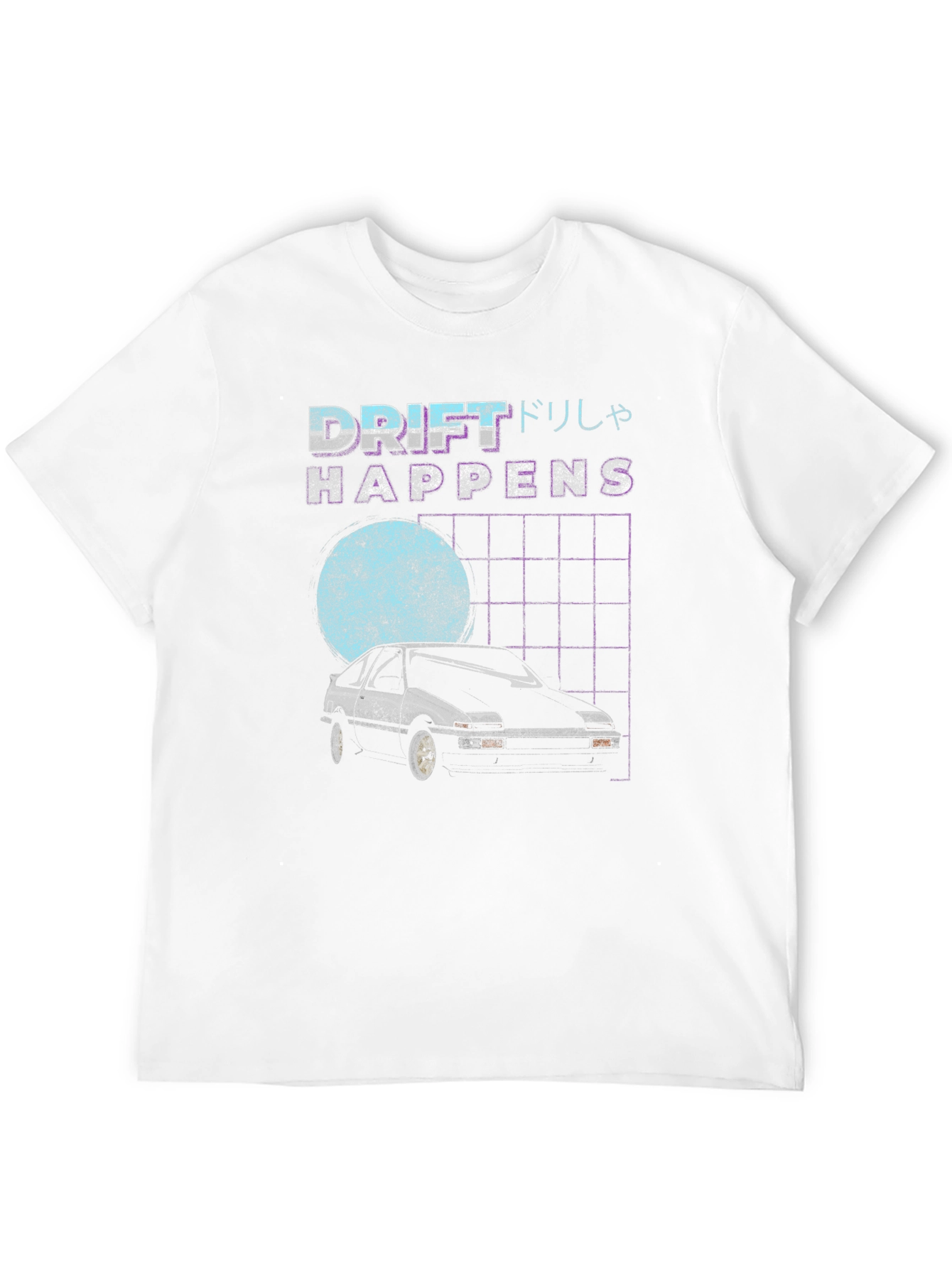 Black Drift Happens Graphic Tee - Retro Car Design view 12