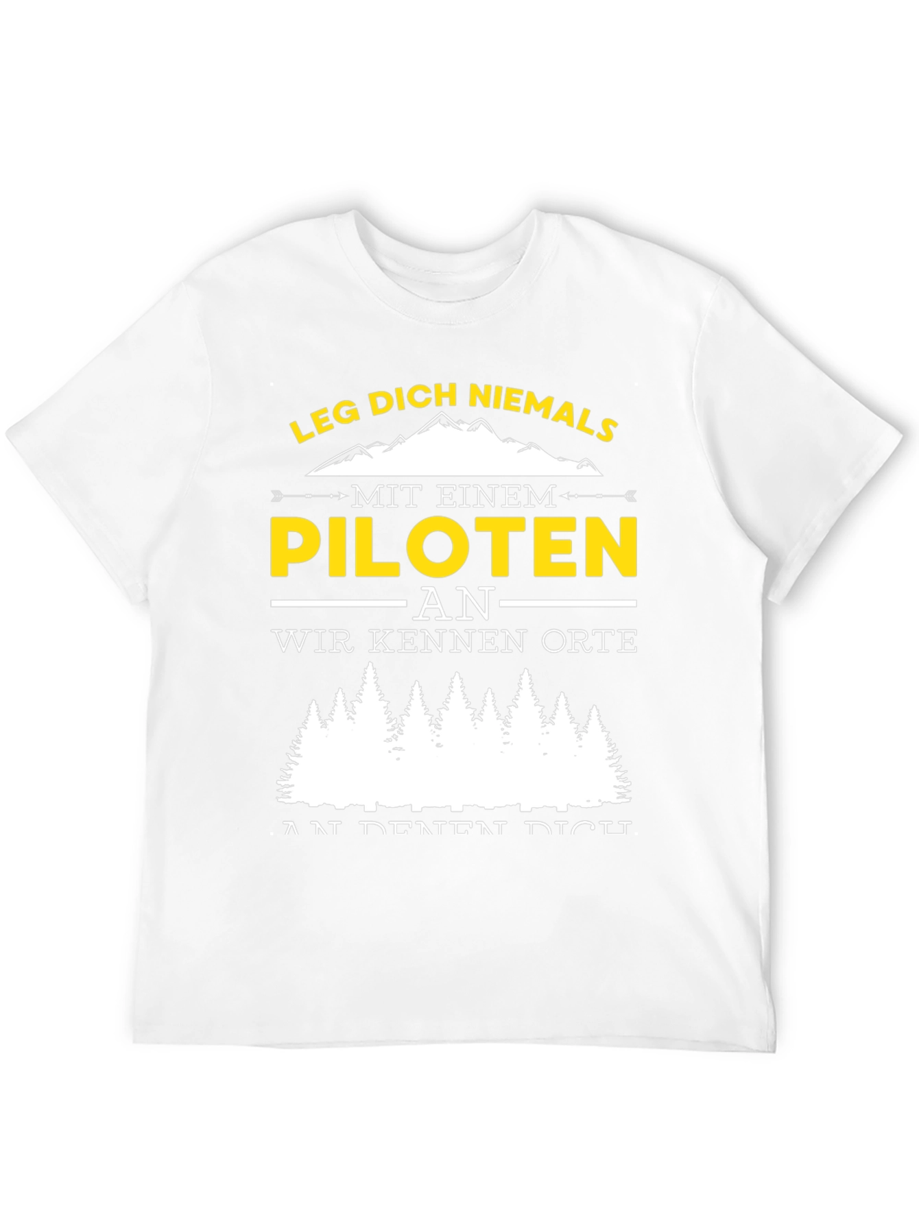 Black Pilot Humor Graphic T-Shirt - "Leg Dich Niemals..." view 12