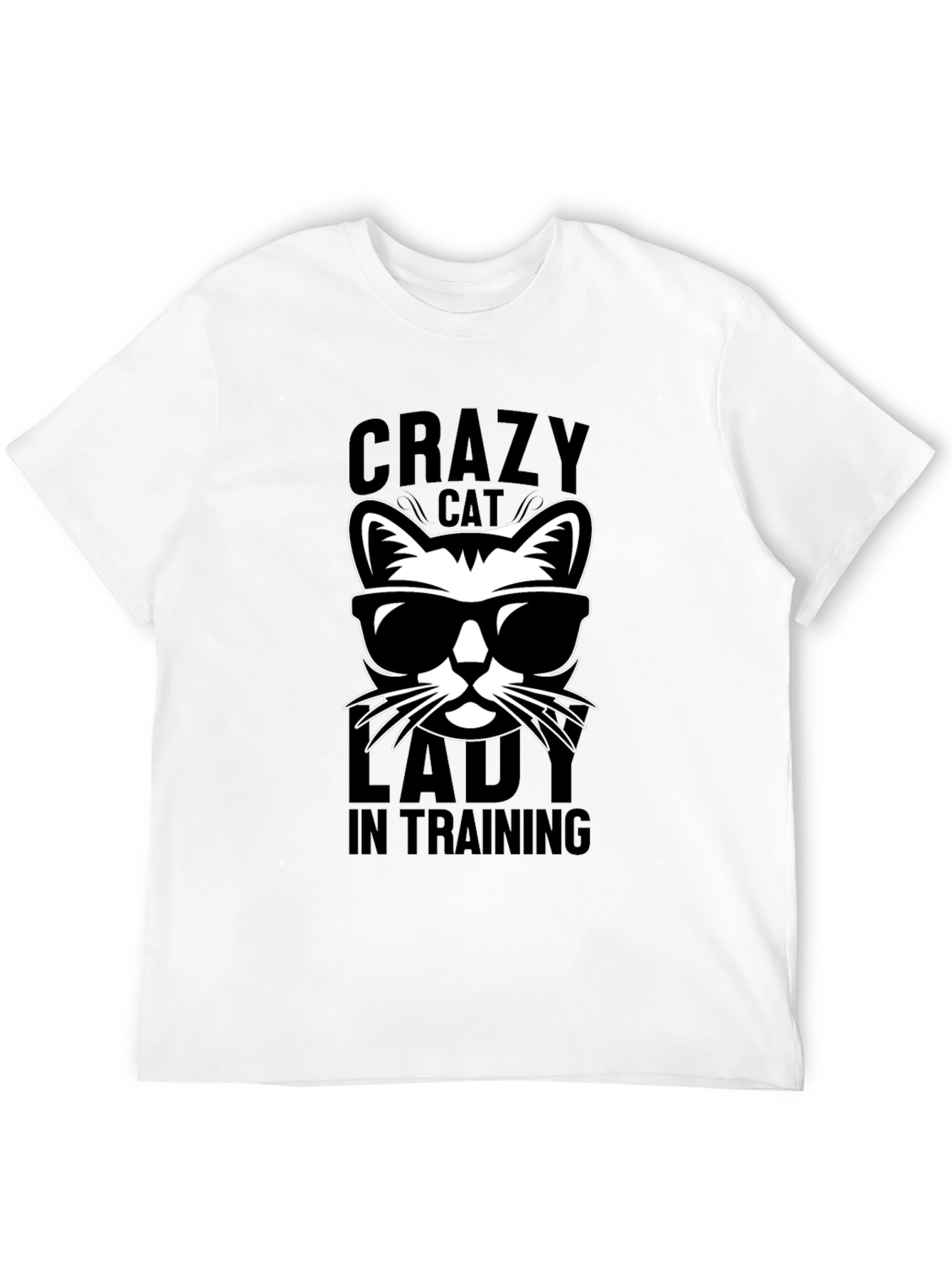 Black Crazy Cat Lady T-Shirt, Funny Cat Lover Tee view 12