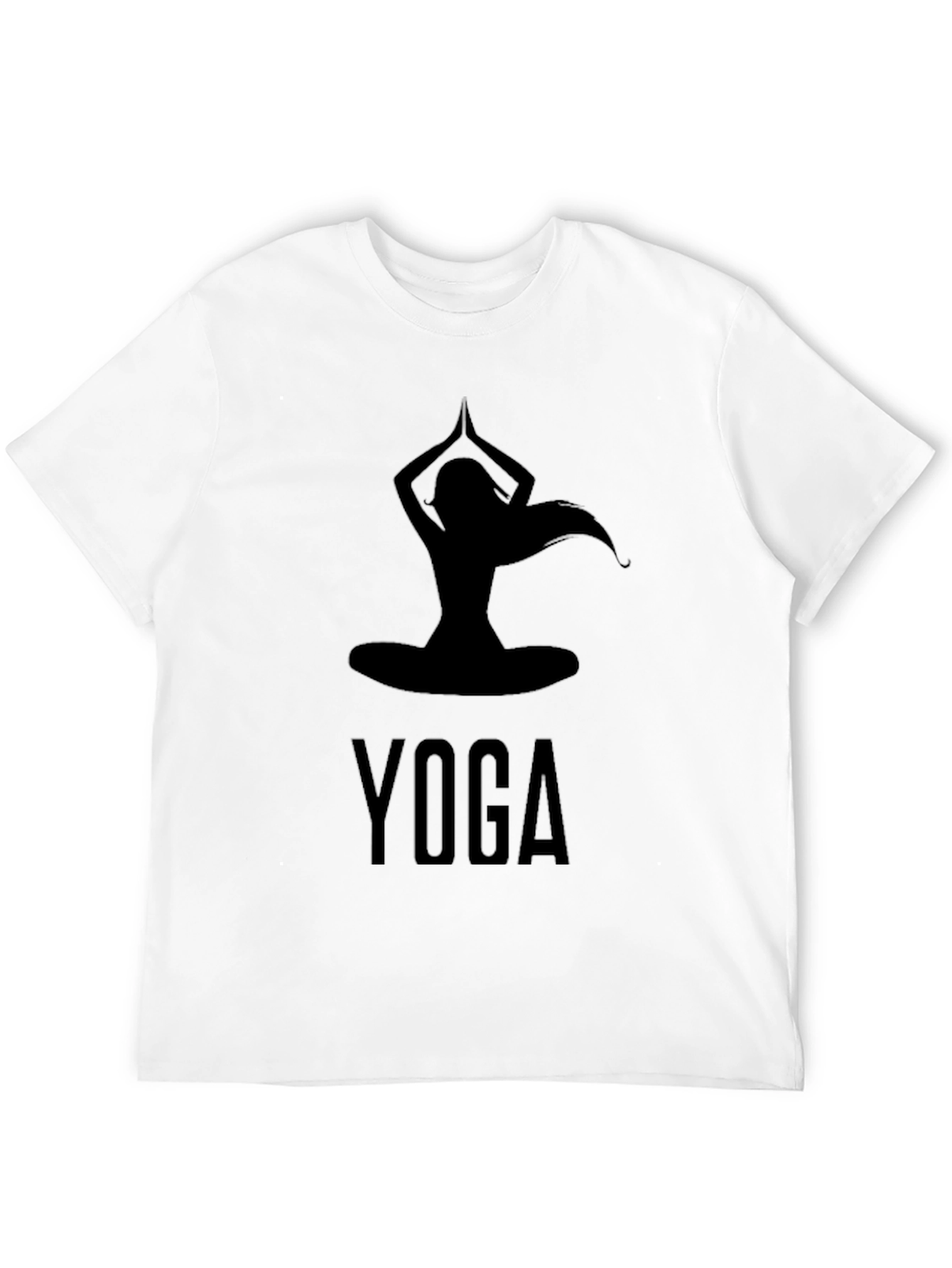 Black Yoga Silhouette Graphic T-Shirt - Black view 12