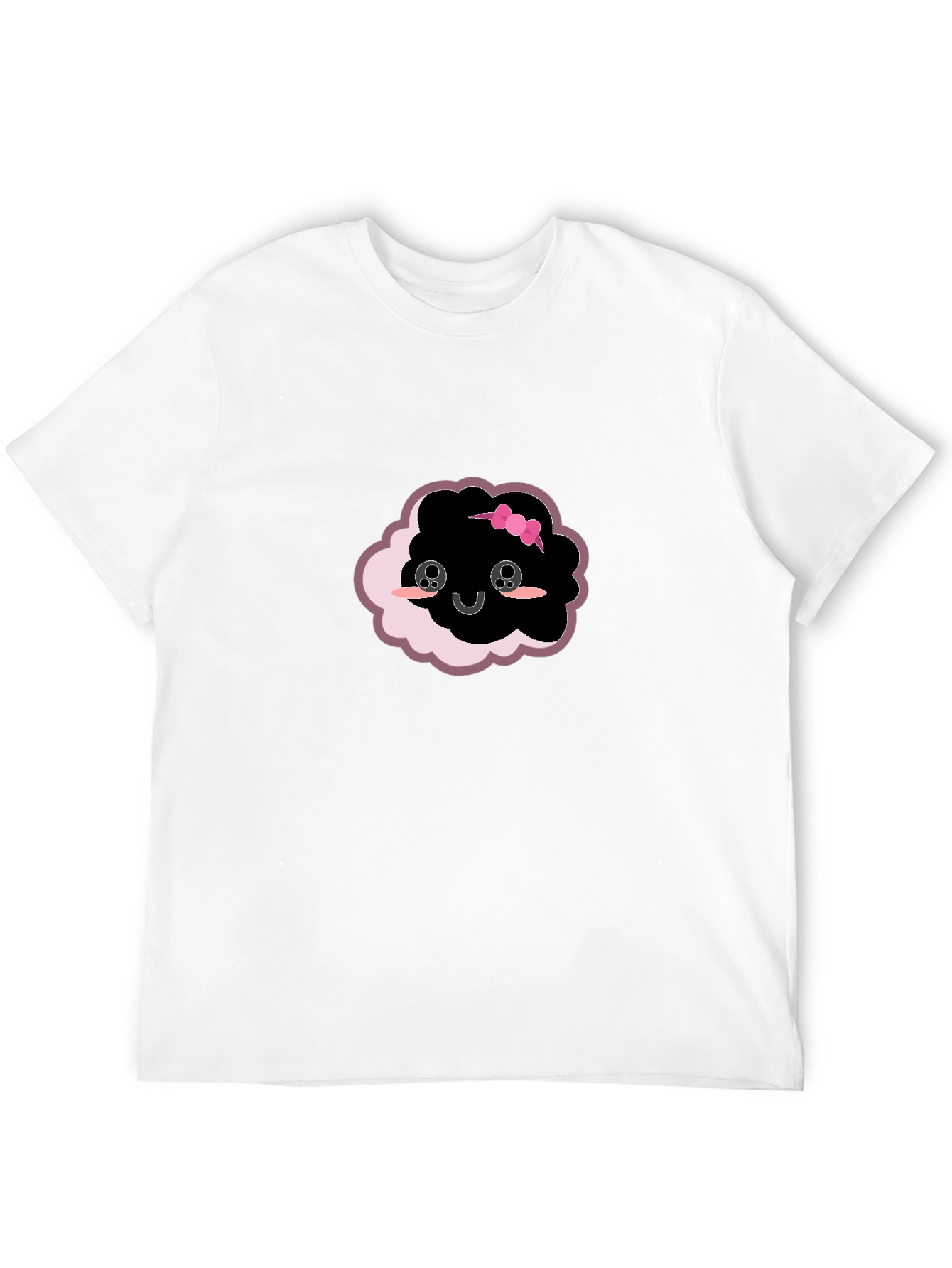 Black Cute Cloud Kawaii T-Shirt - Black view 12