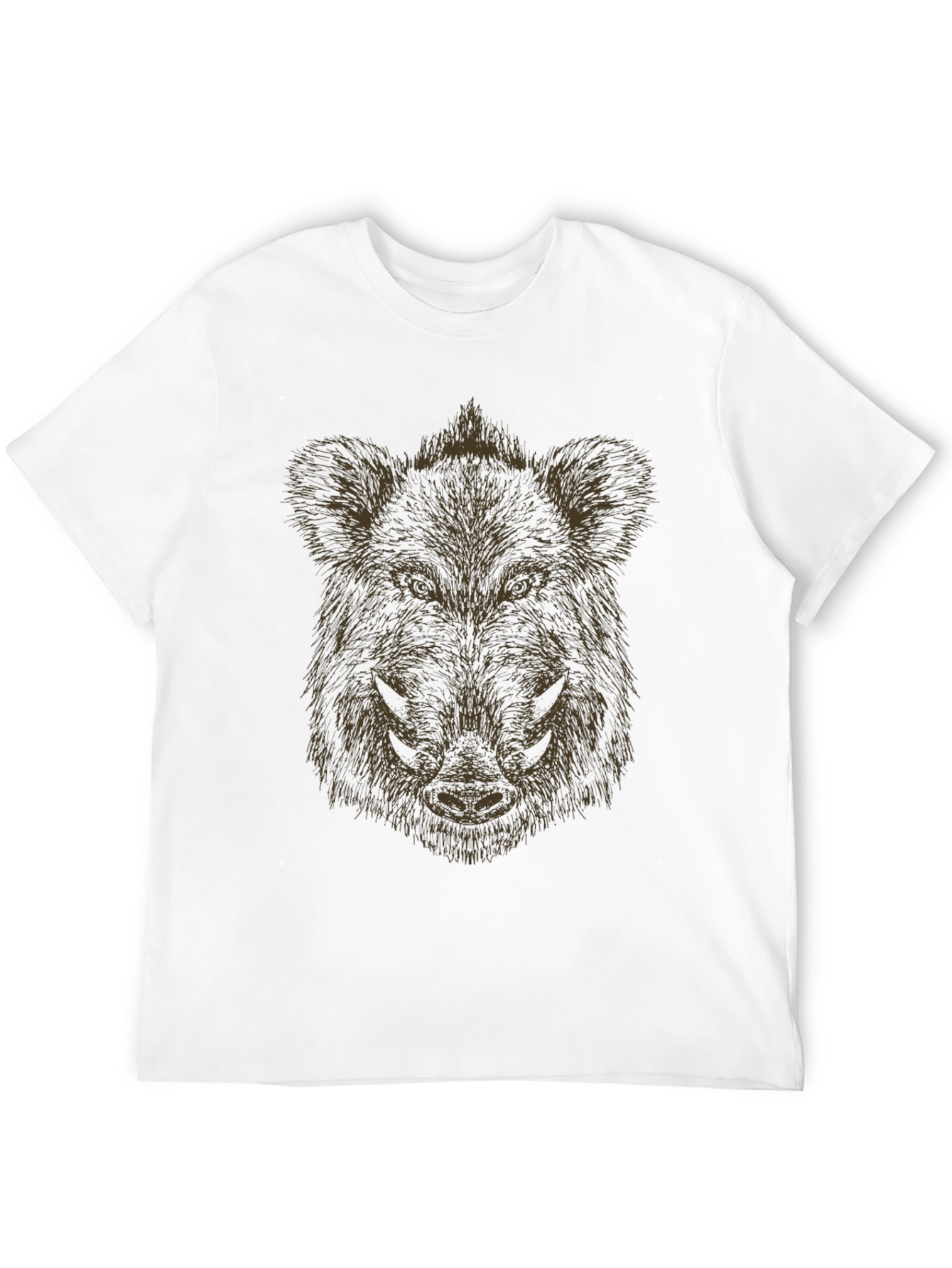 Black Boar Head Graphic Tee - Black Cotton T-Shirt view 12