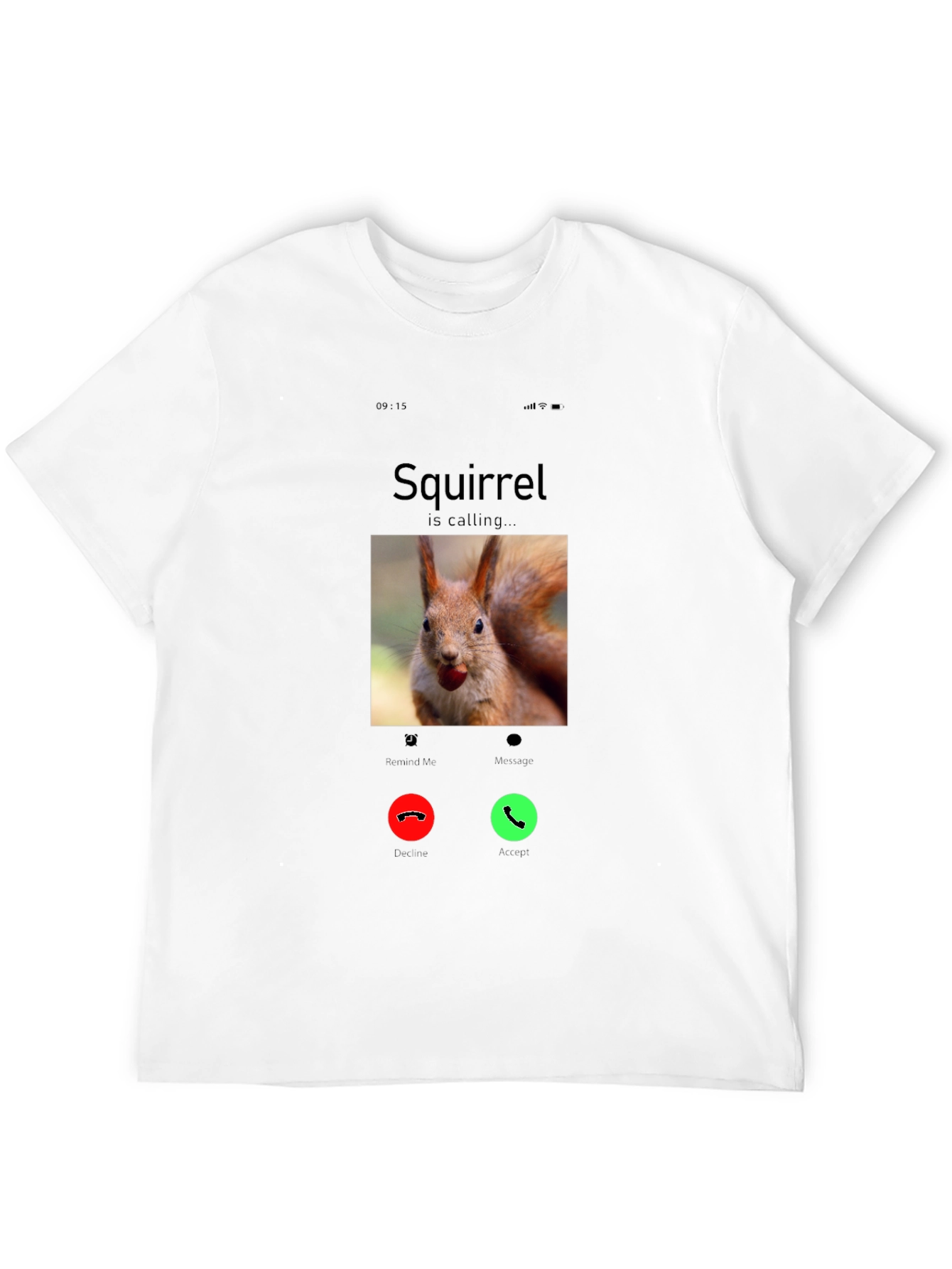 Black Squirrel Calling Funny T-Shirt view 12