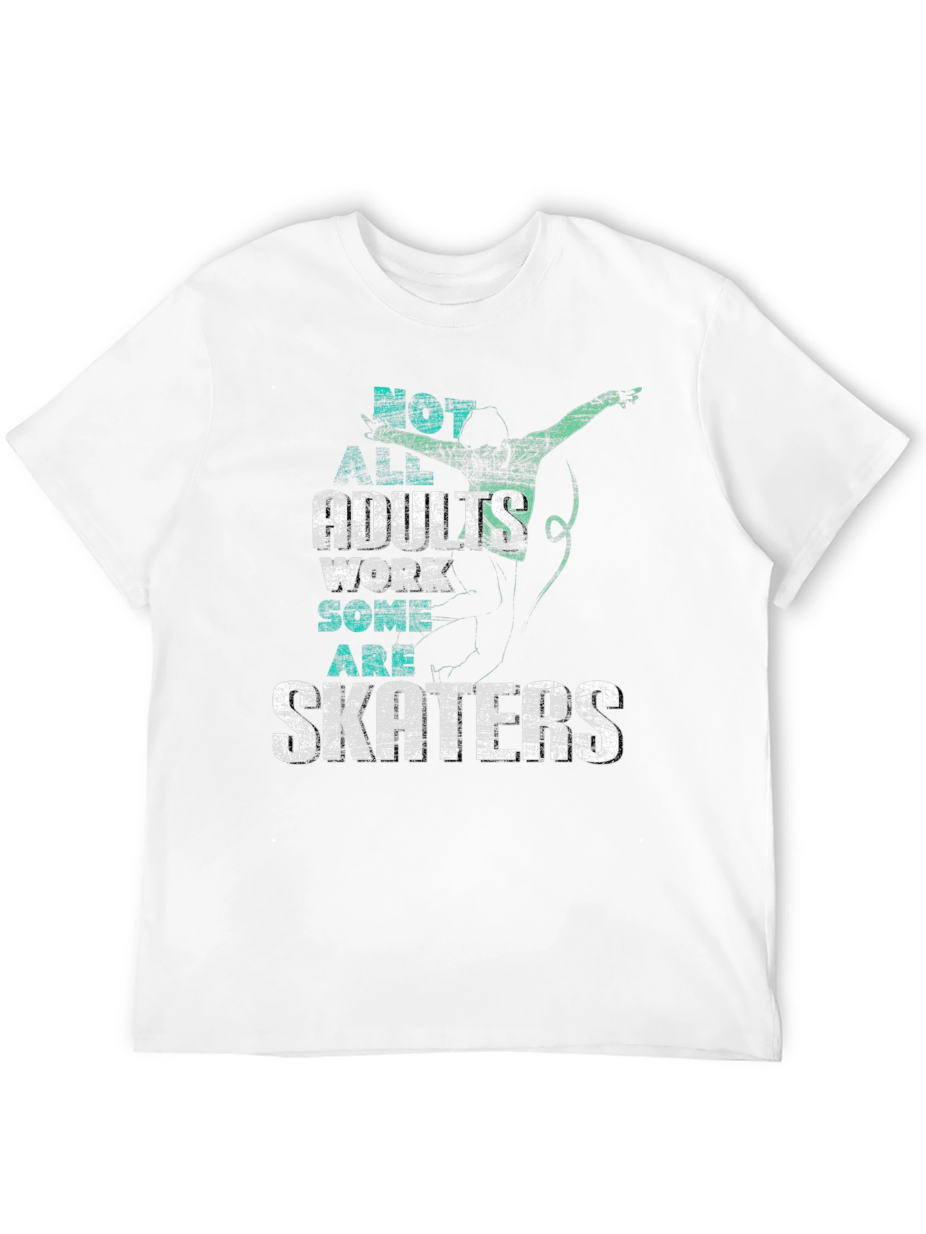 Black Skater Graphic T-Shirt: Not All Adults Work, Some Are Skaters view 12