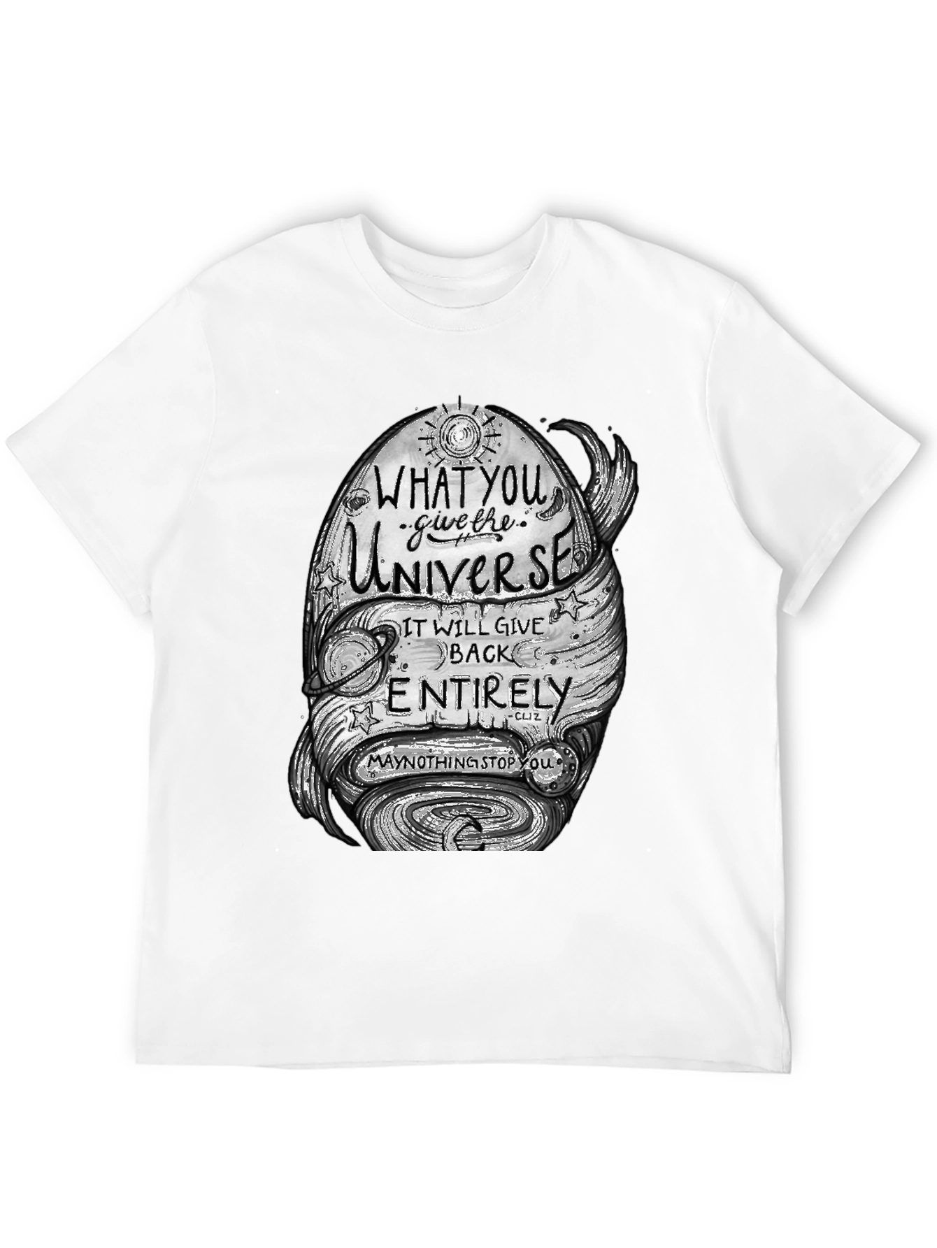 Black Universe Graphic Tee - Inspire & Motivate! view 12