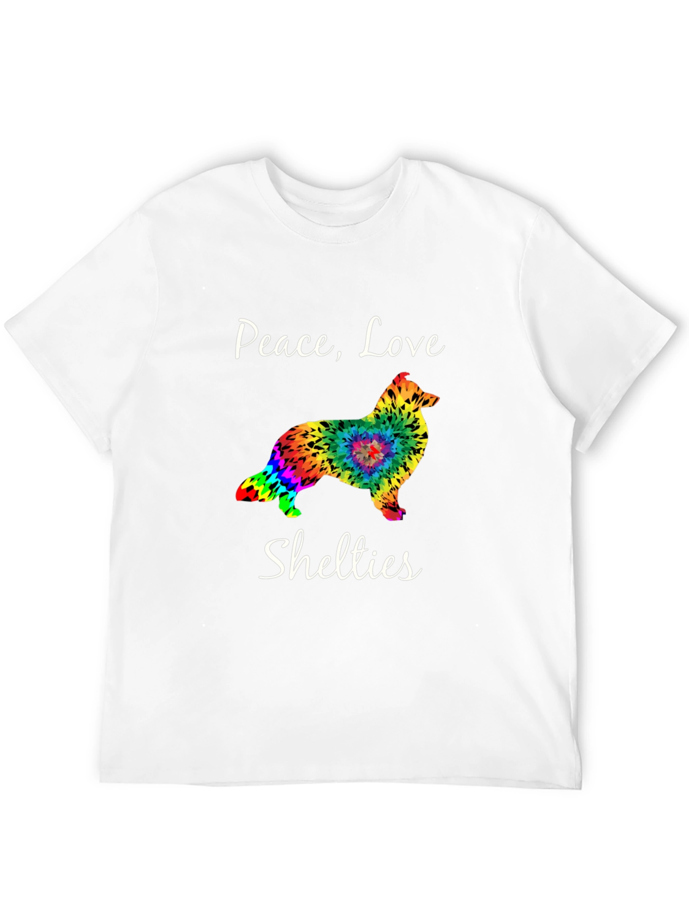 Black Peace Love Shelties T-Shirt - Black view 12