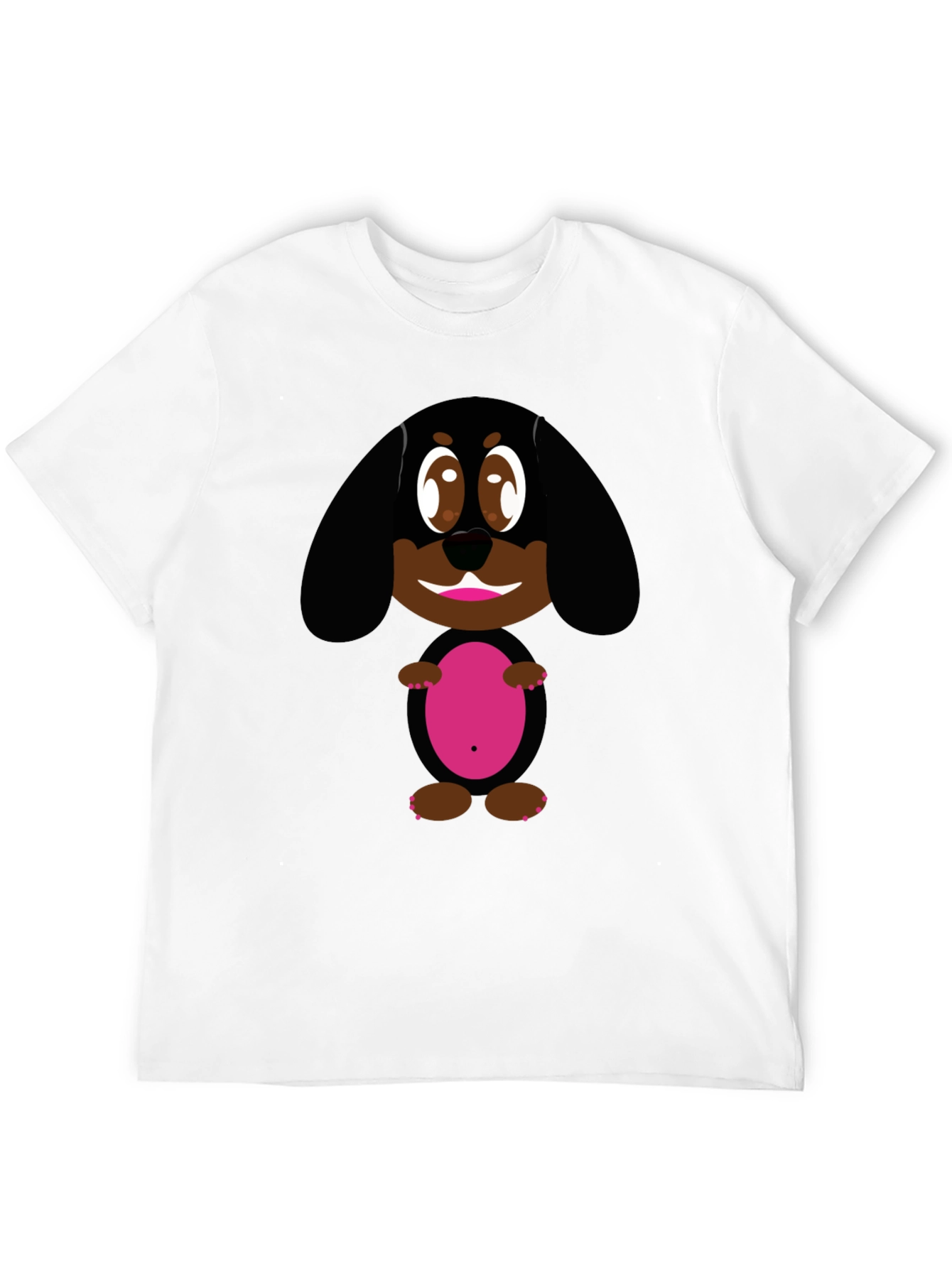Black Cute Dog Graphic Black T-Shirt view 12
