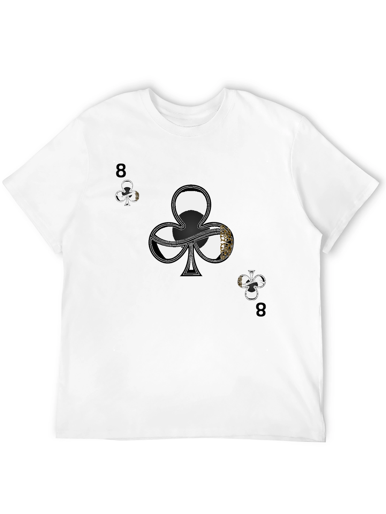Black Eight of Clubs Graphic Tee - Unique Card Suit Design view 12