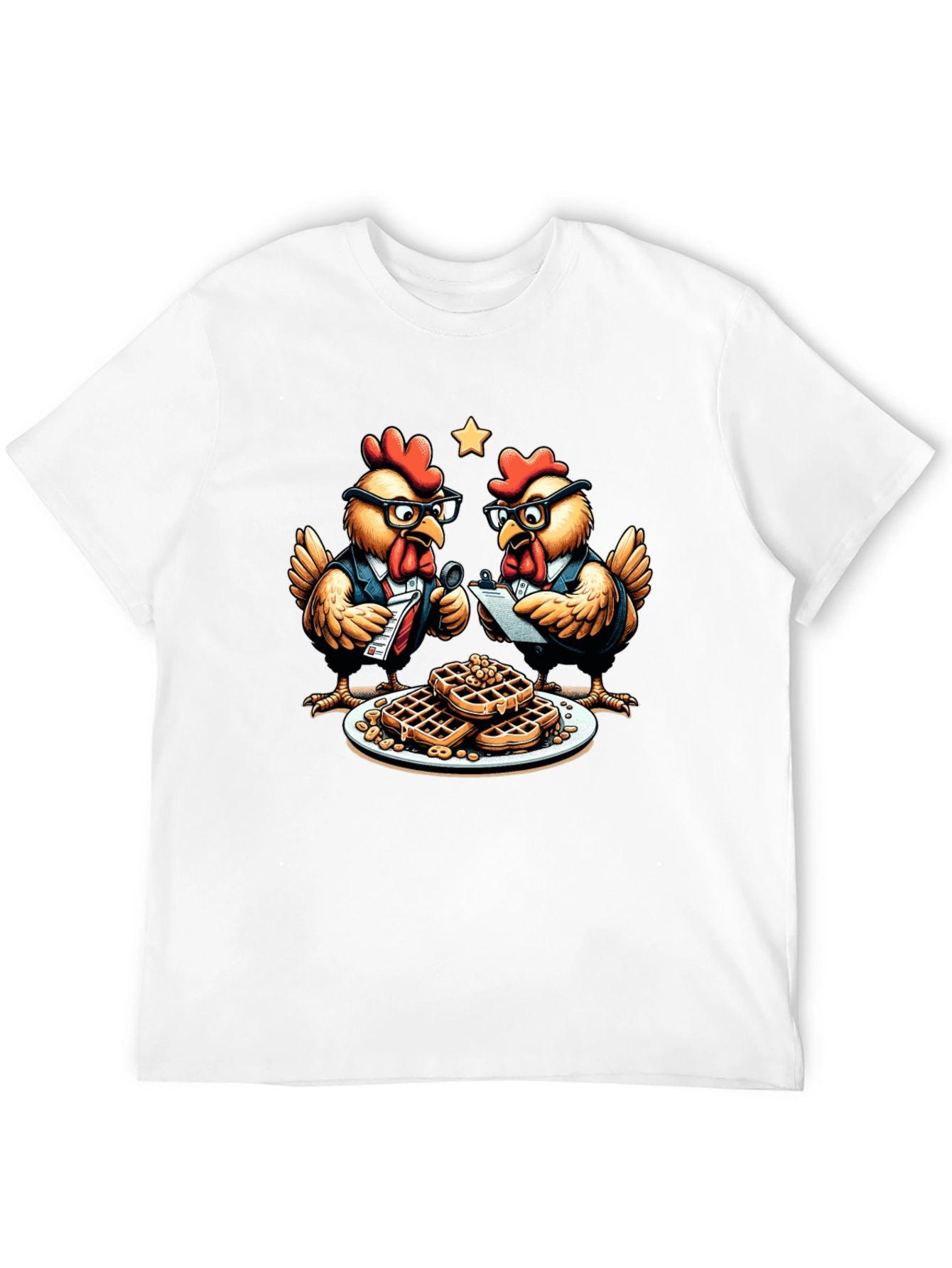 Black Chicken & Waffles T-Shirt - Business Chickens view 12