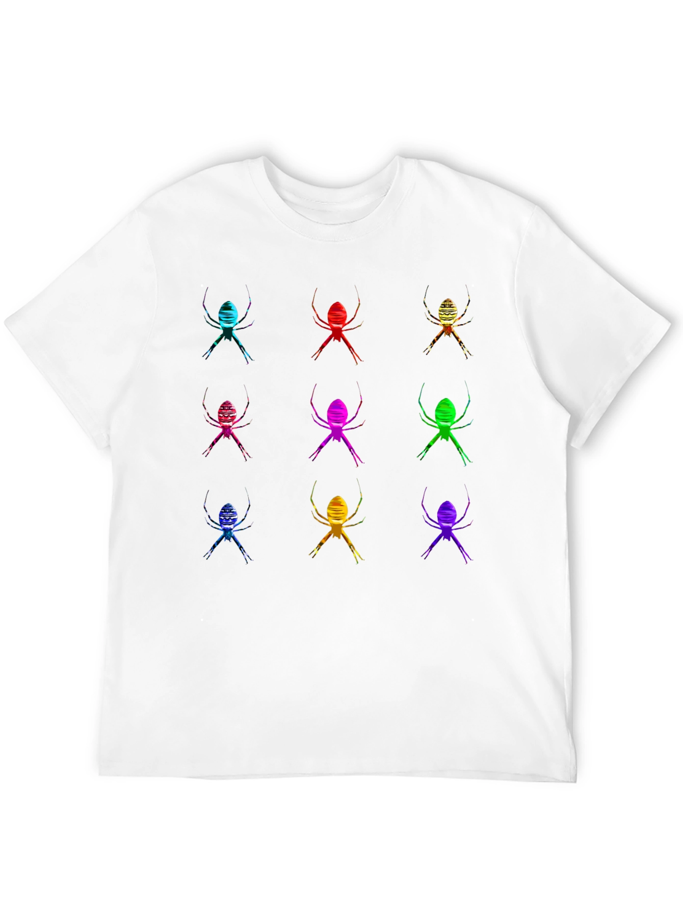 Black Spider Print Black Cotton T-Shirt - Modern Graphic Tee view 12