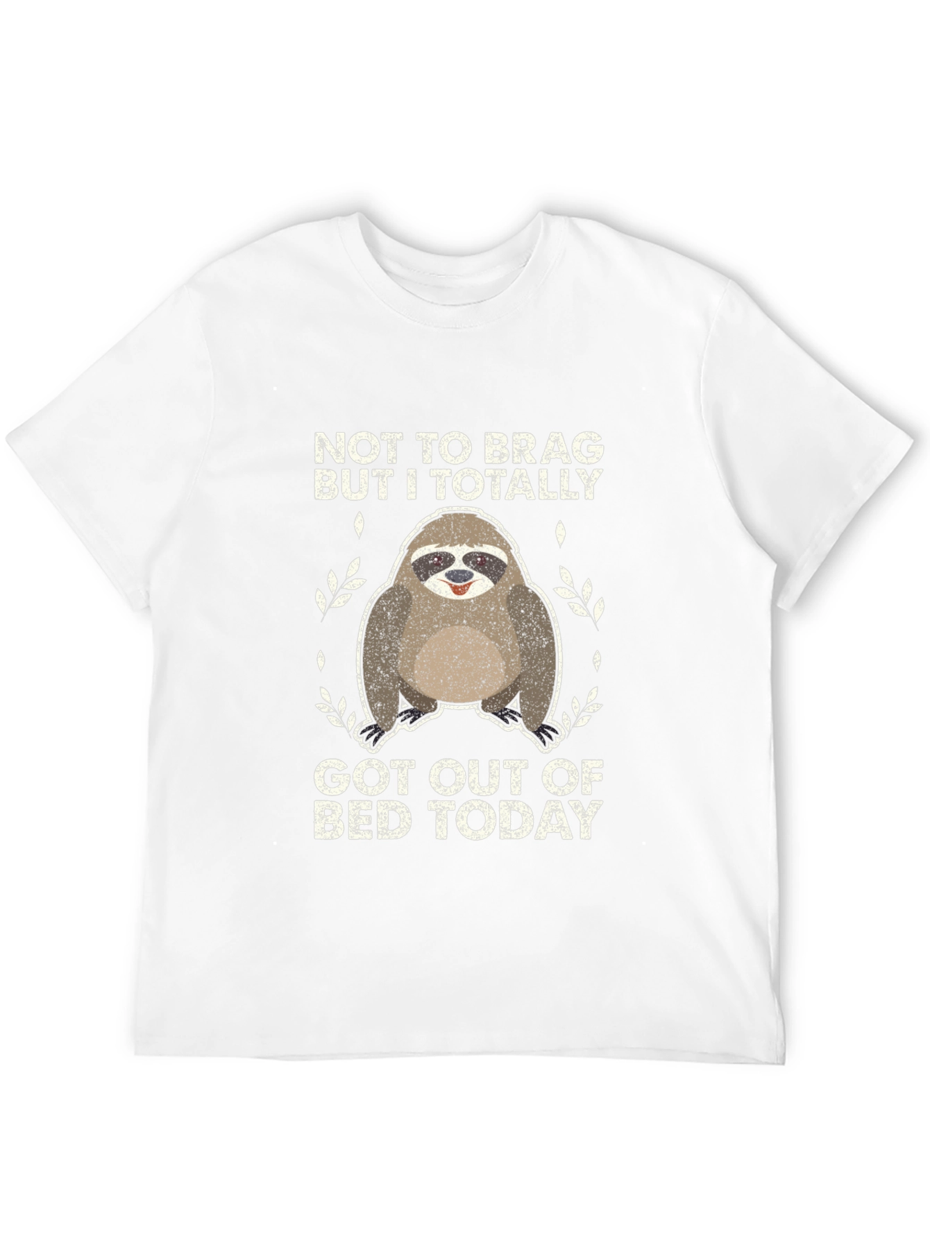 Black Funny Sloth T-Shirt - "Not To Brag, But I Got Out of Bed Today" view 12