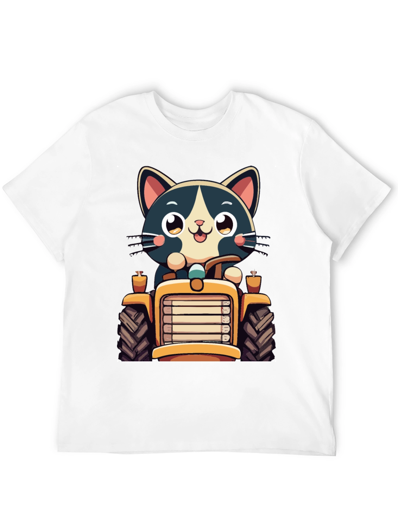 Black Cat Driving Tractor T-Shirt view 12