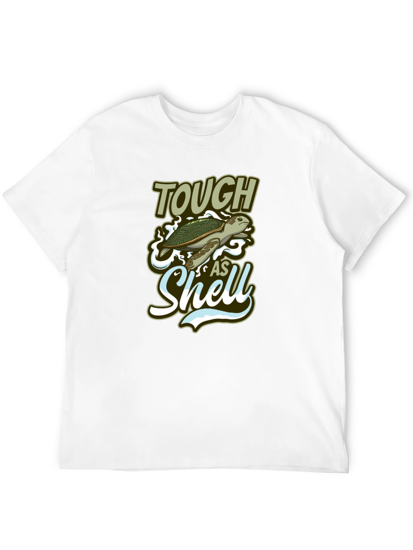 Black Tough As Shell Turtle Graphic Tee - Black Cotton Casual T-Shirt view 12