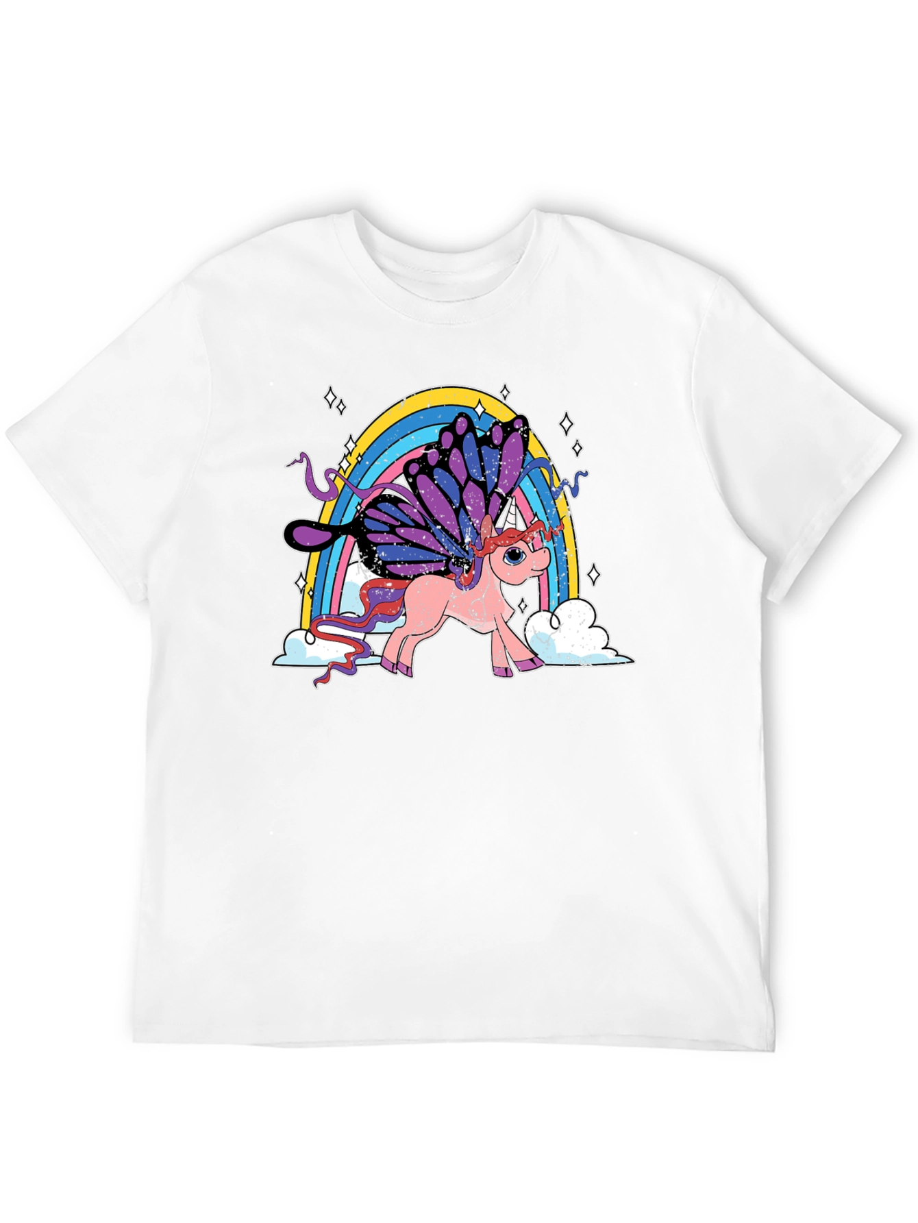 Black Unicorn Rainbow T-Shirt - Magical Butterfly Wings view 12