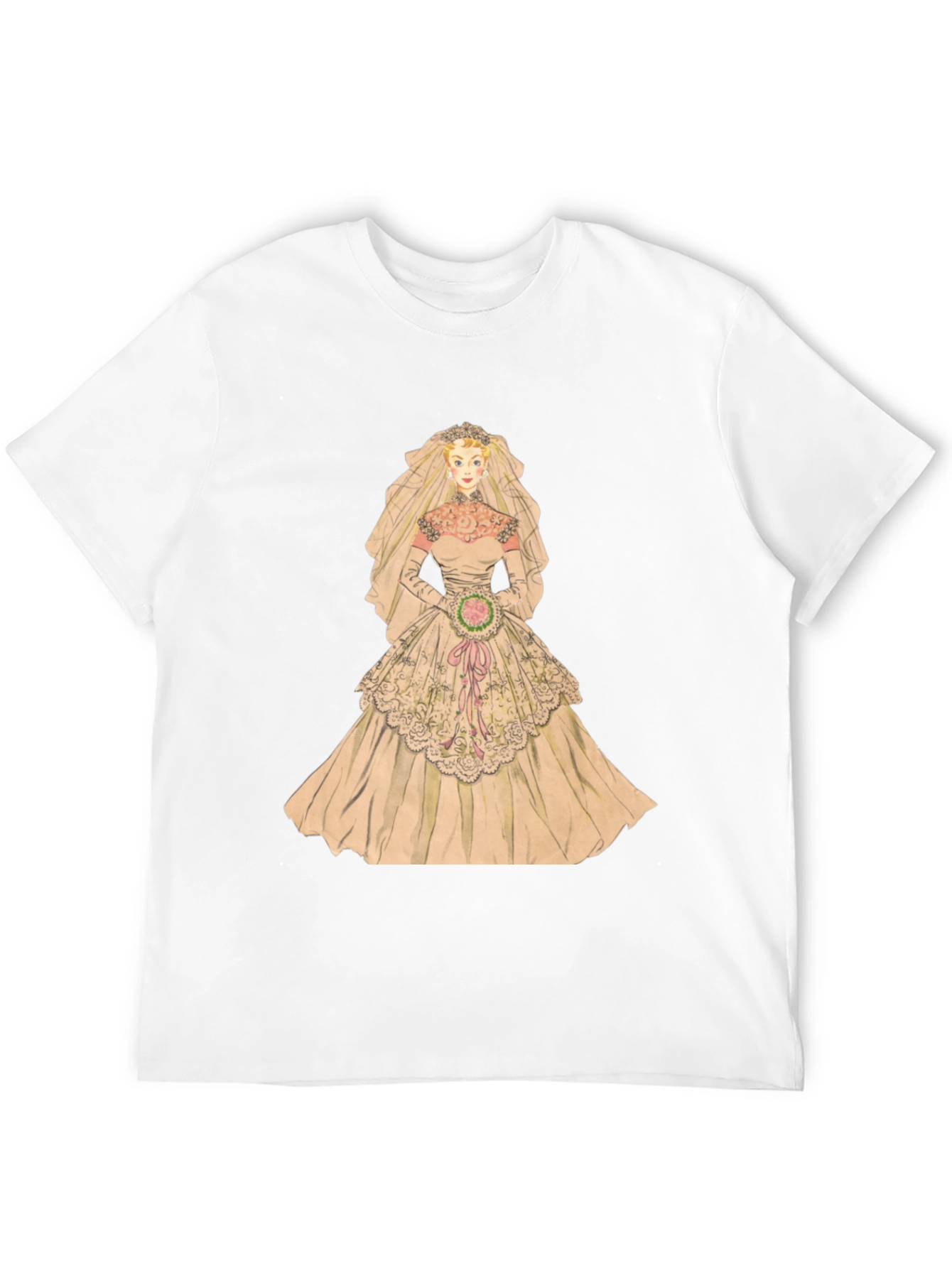 Bride T-Shirt - Vintage Wedding Dress Graphic Tee - 12