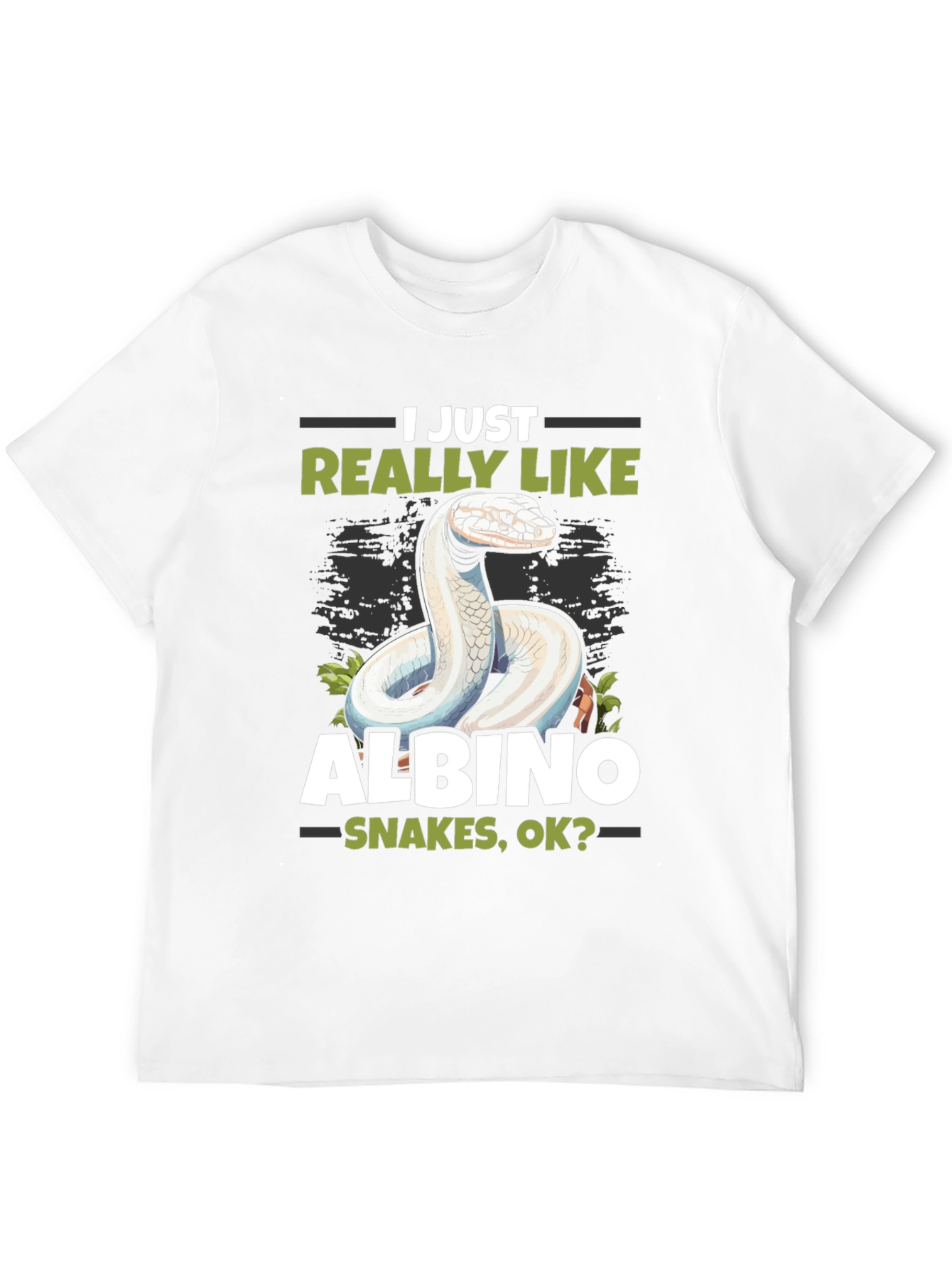 Black Albino Snake Lover T-Shirt - Reptile Pet Tee view 12