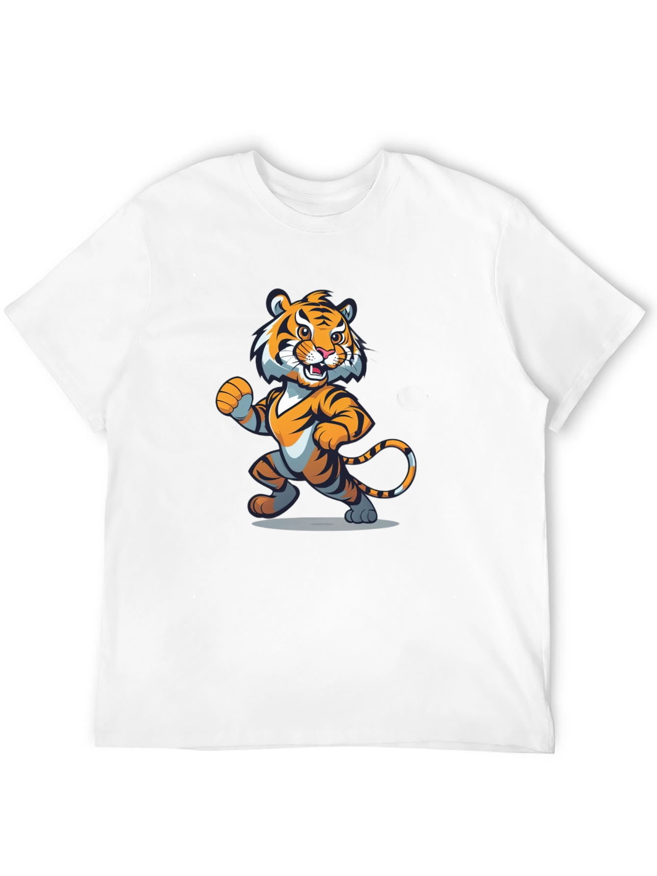 Black Cartoon Tiger Graphic Tee - Black view 12