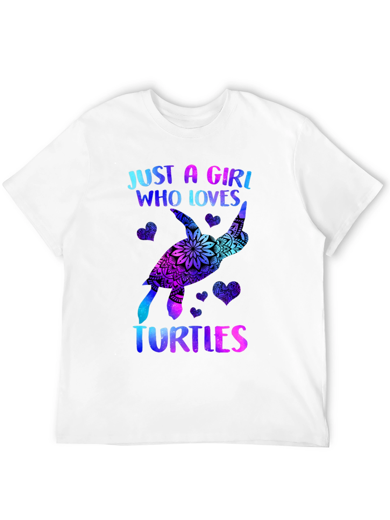 Black Just A Girl Who Loves Turtles T-Shirt Black view 12