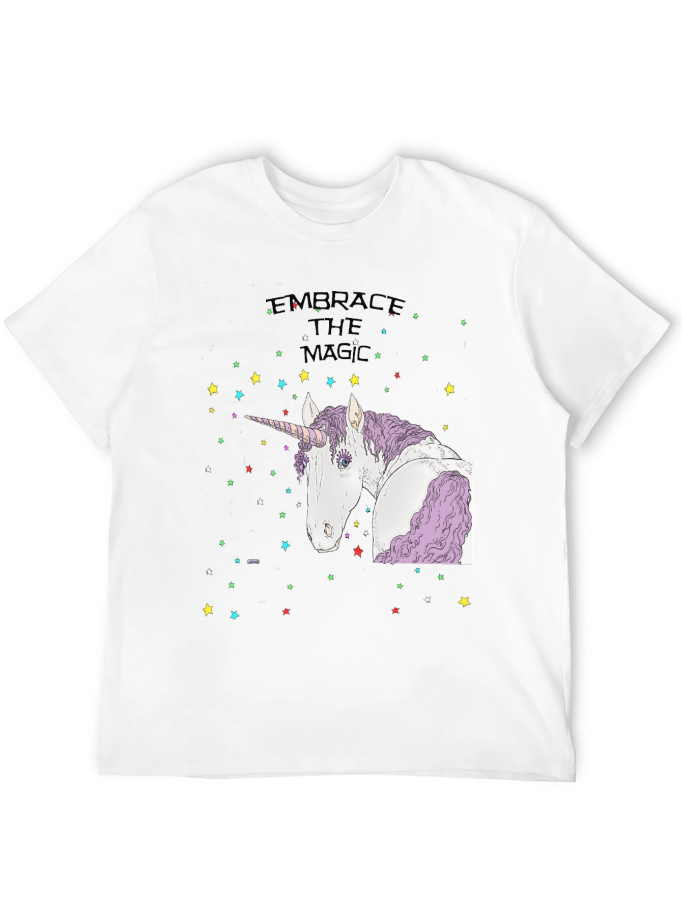 Embrace the Magic Unicorn Graphic Tee - Black Cotton - 12
