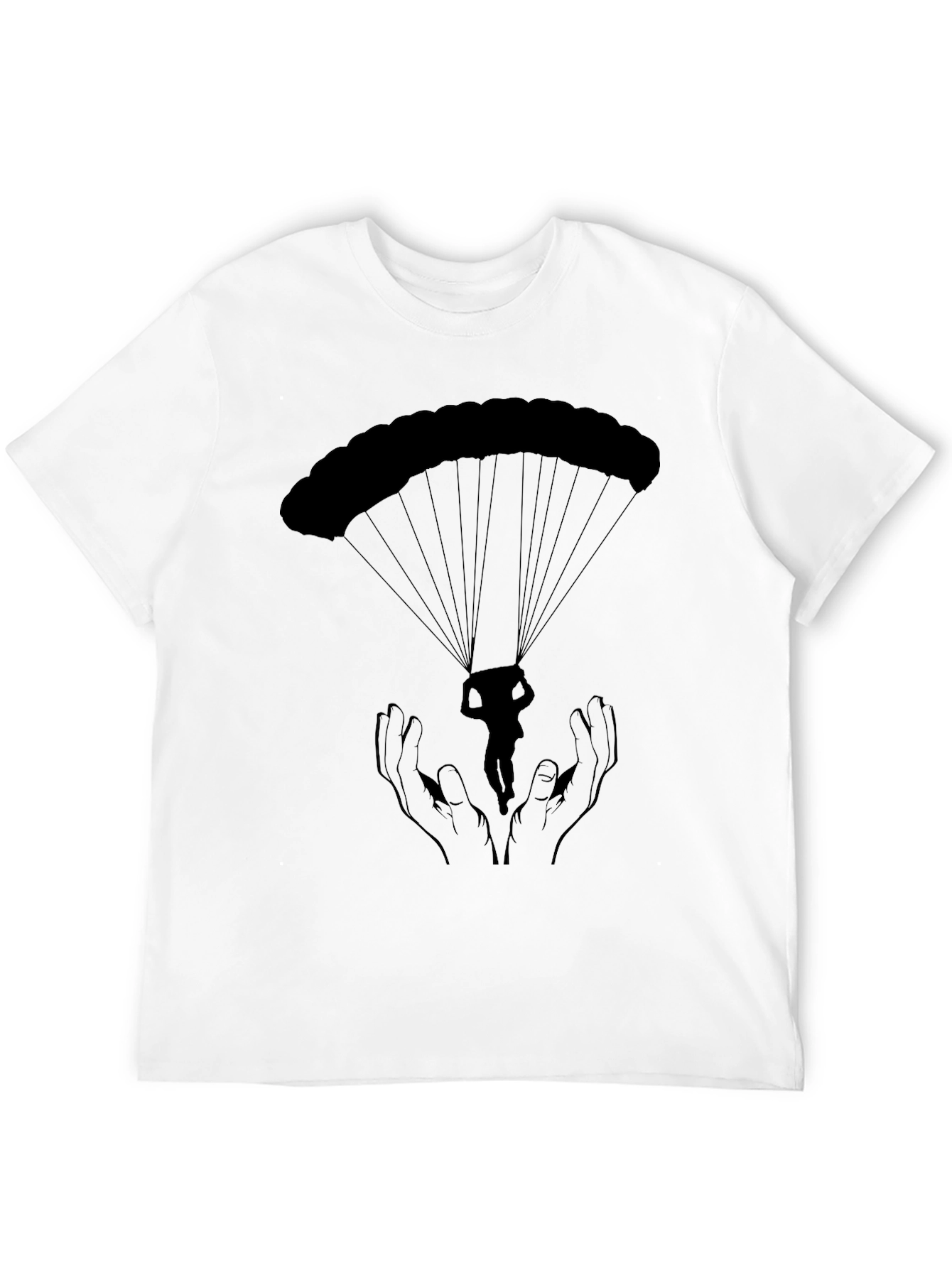 Black Parachute Graphic Tee - Freefall Design view 12